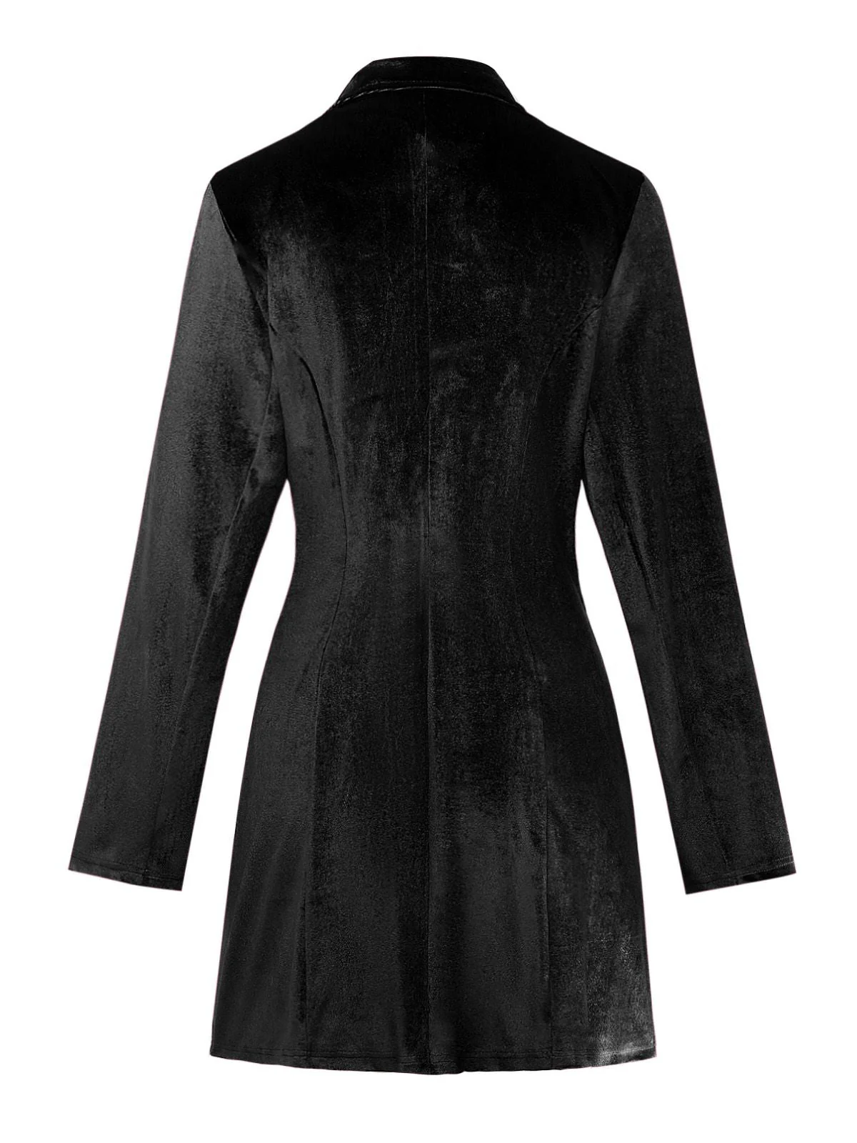 1960er Solide Samt Langarm Blazer Kleid - Image 11