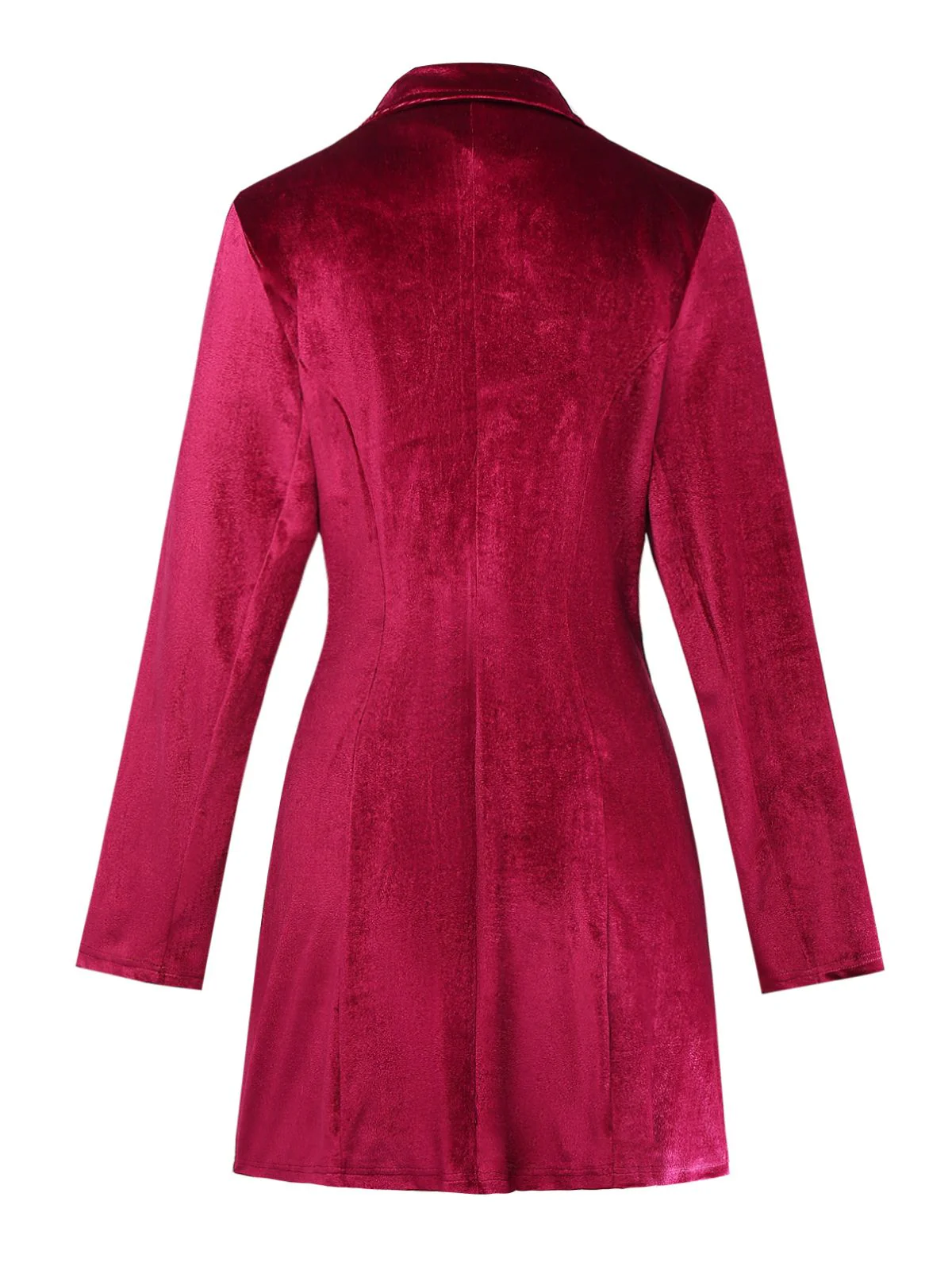 1960er Solide Samt Langarm Blazer Kleid - Image 3