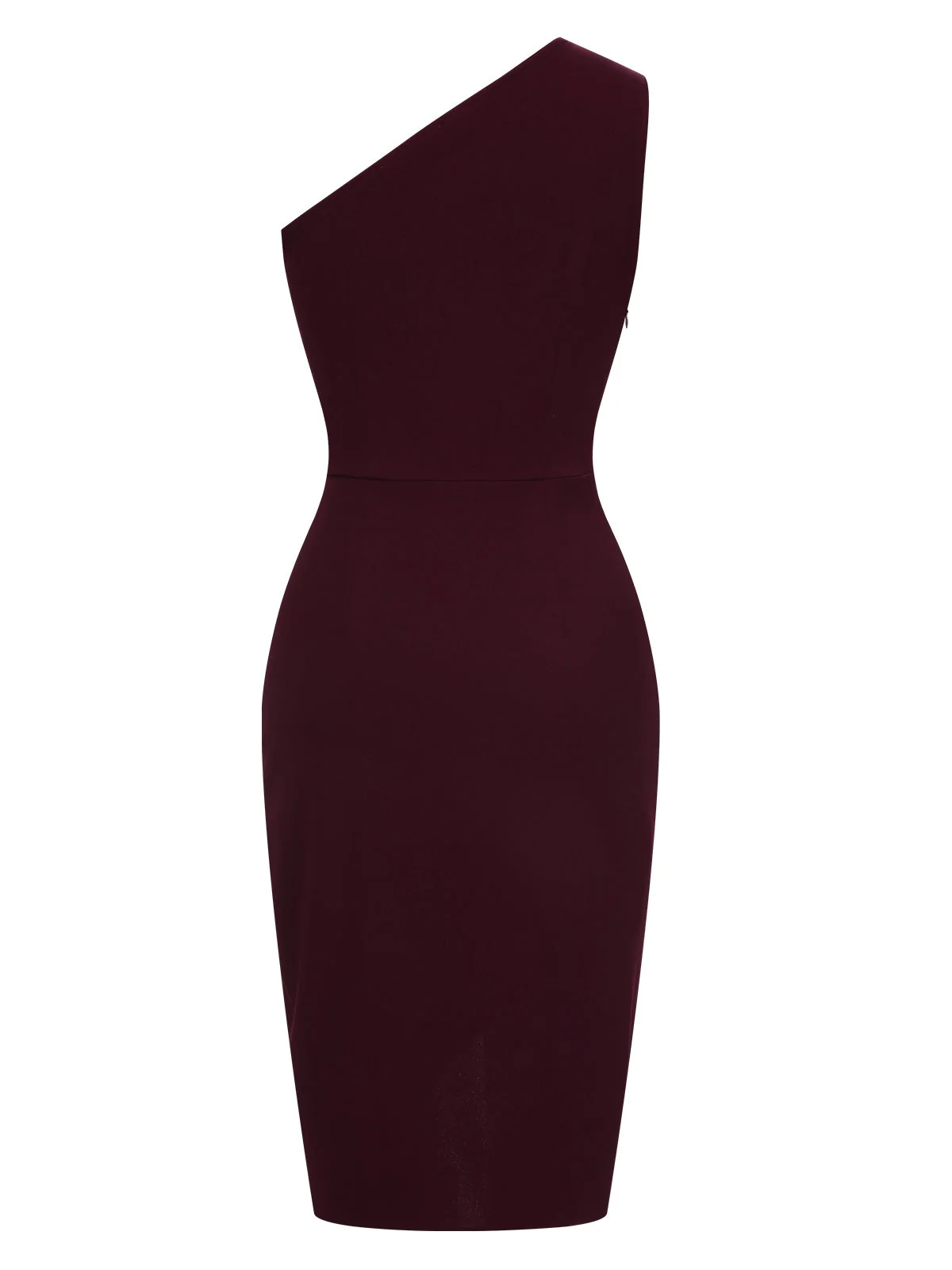 1960er Solide Tulpensaum Rüschen Eine Schulter Kleid - Image 7