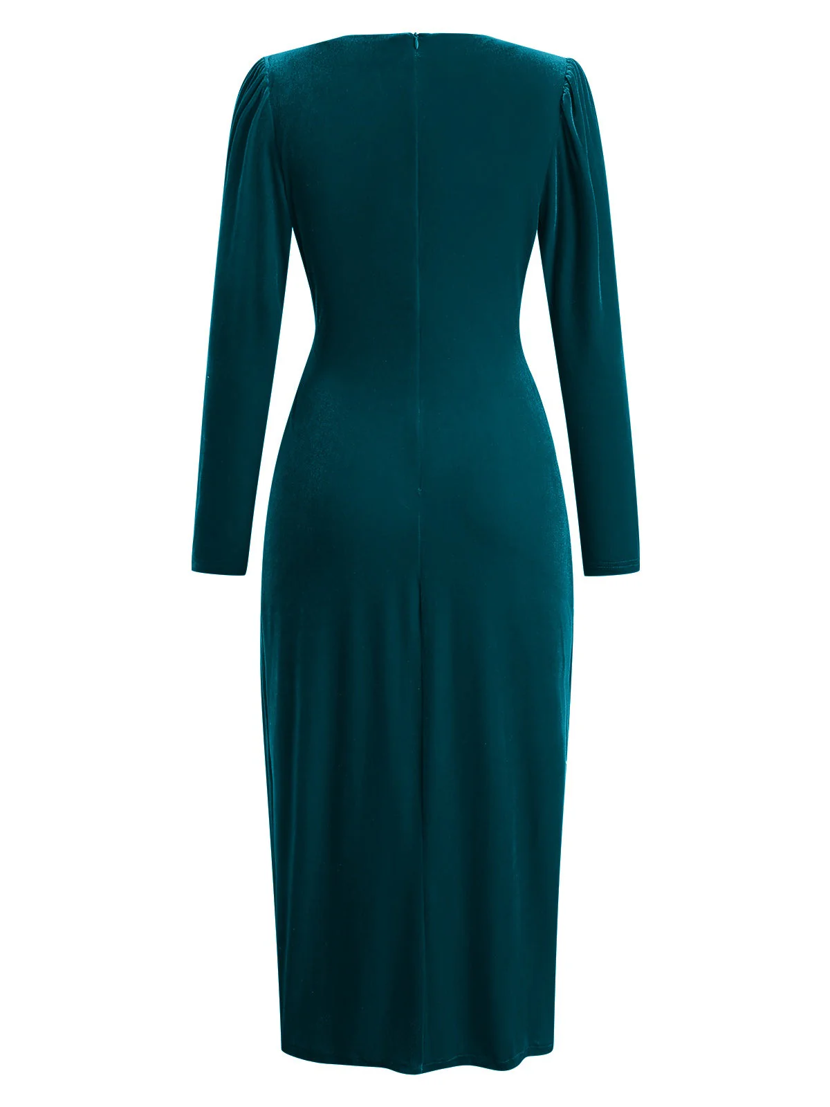 1960er Solide Twist V-Ausschnitt Samt Kleid - Image 3