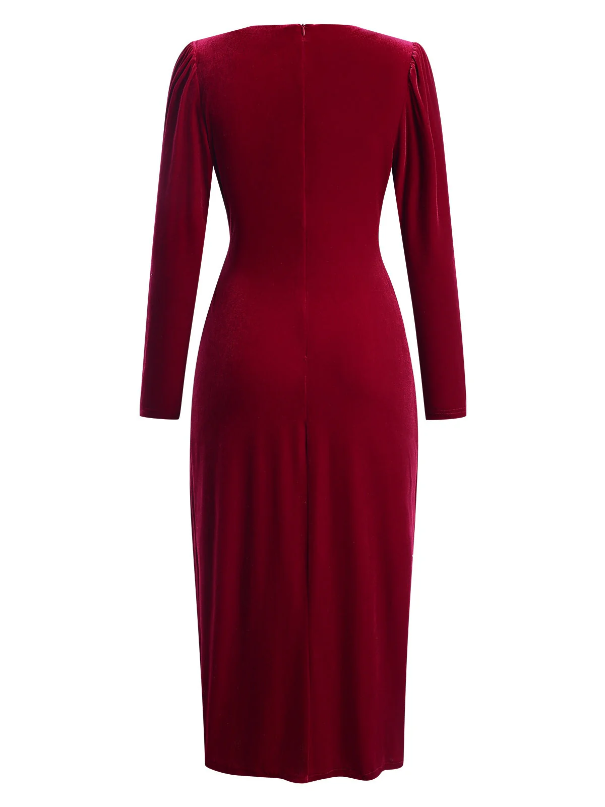 1960er Solide Twist V-Ausschnitt Samt Kleid - Image 7