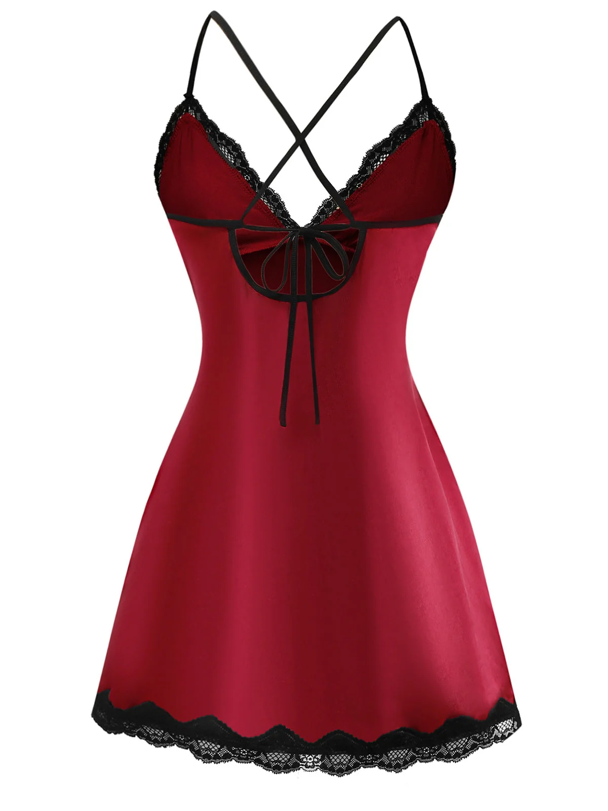 1960er Spaghetti Träger Satin Spitze Nachthemd - Image 2