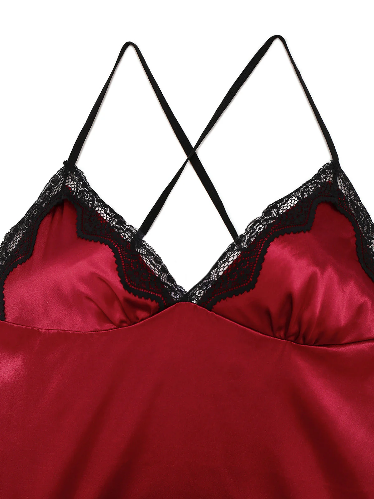 1960er Spaghetti Träger Satin Spitze Nachthemd - Image 3