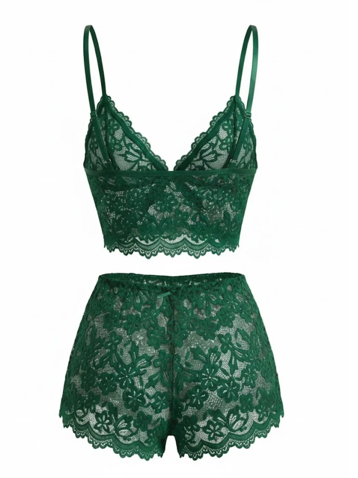 1960er Spaghetti Träger Spitze Blumen Bogen Pyjama Set - Image 10