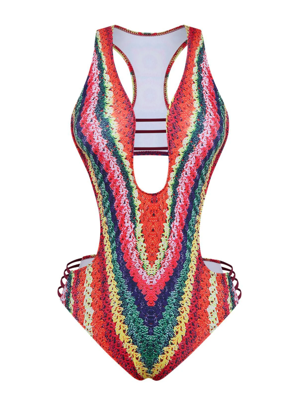 [Vorverkauf] 1960er Spinnennetz Cutout Riemchen Einteilig Badeanzug - Image 3