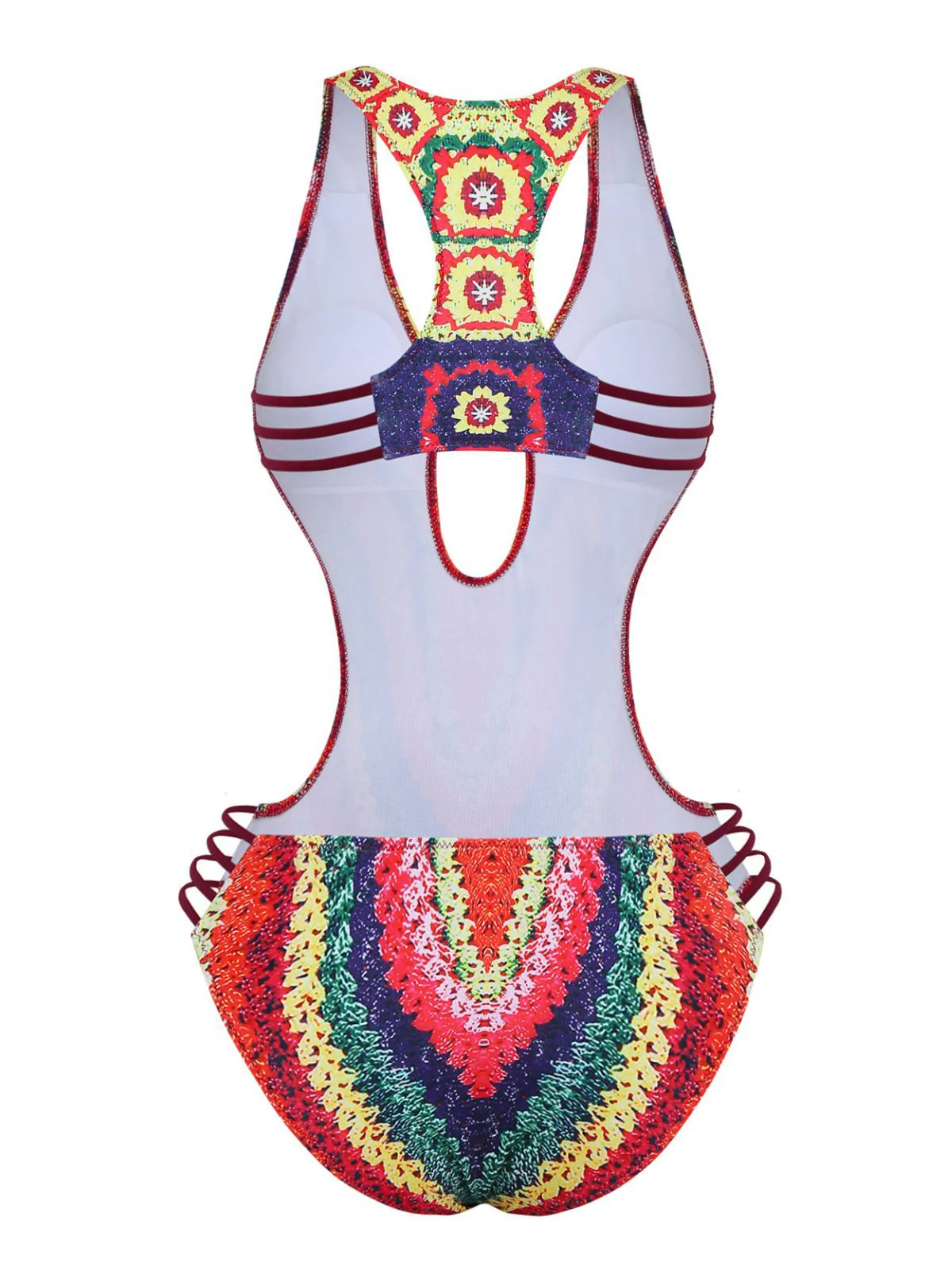 [Vorverkauf] 1960er Spinnennetz Cutout Riemchen Einteilig Badeanzug - Image 4
