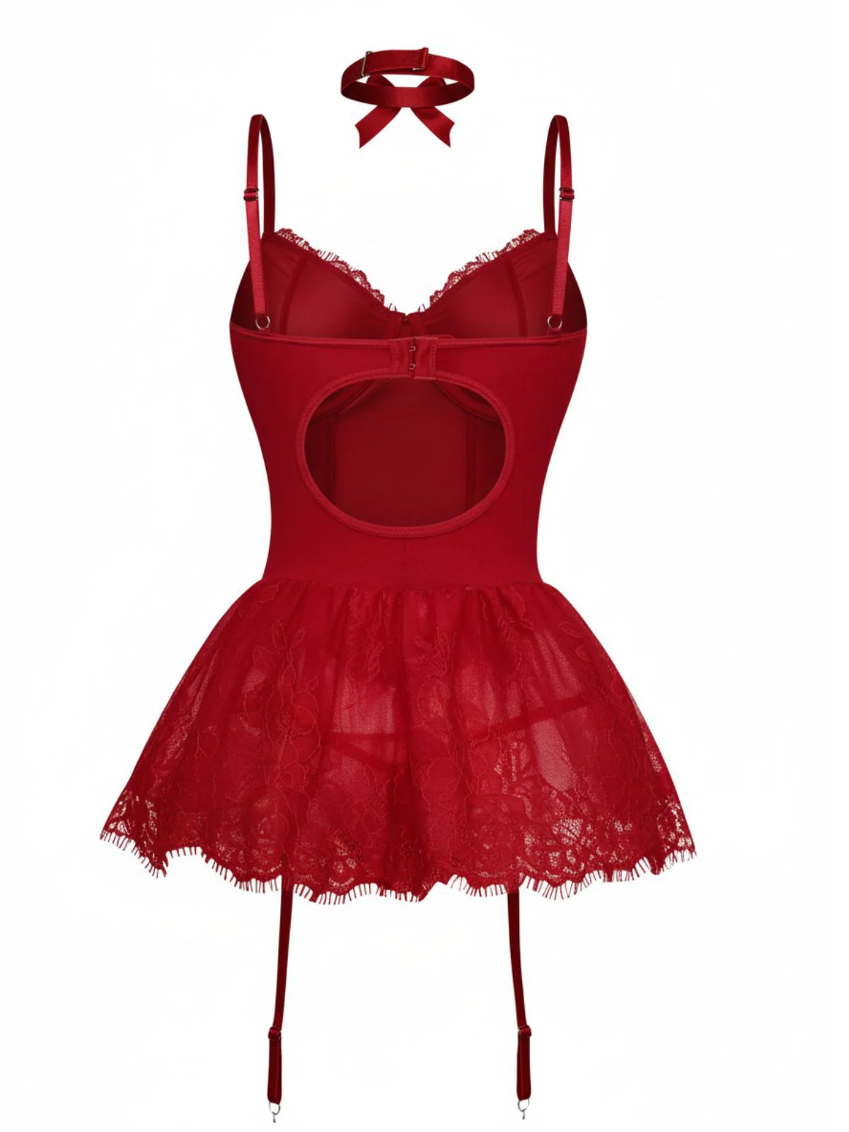1960er Spitze Besetzt Korsett Bodysuit Set - Image 2