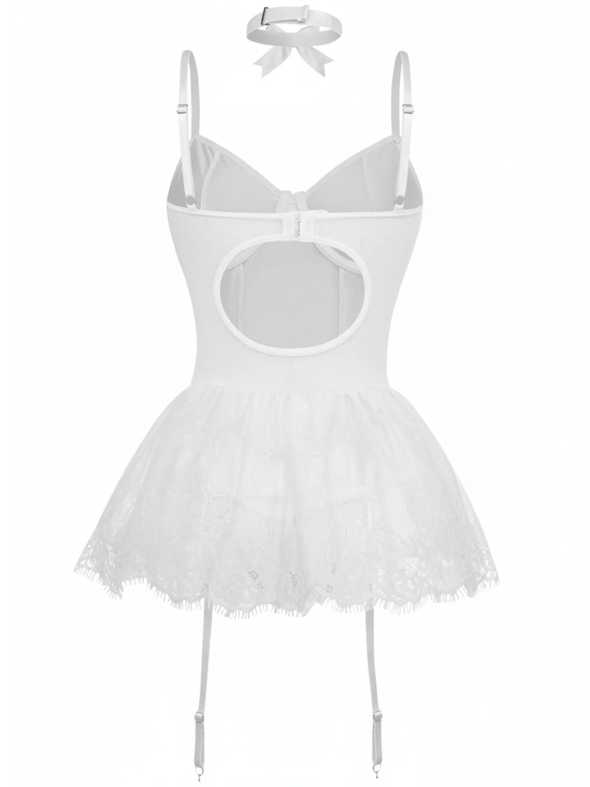 1960er Spitze Besetzt Korsett Bodysuit Set - Image 6