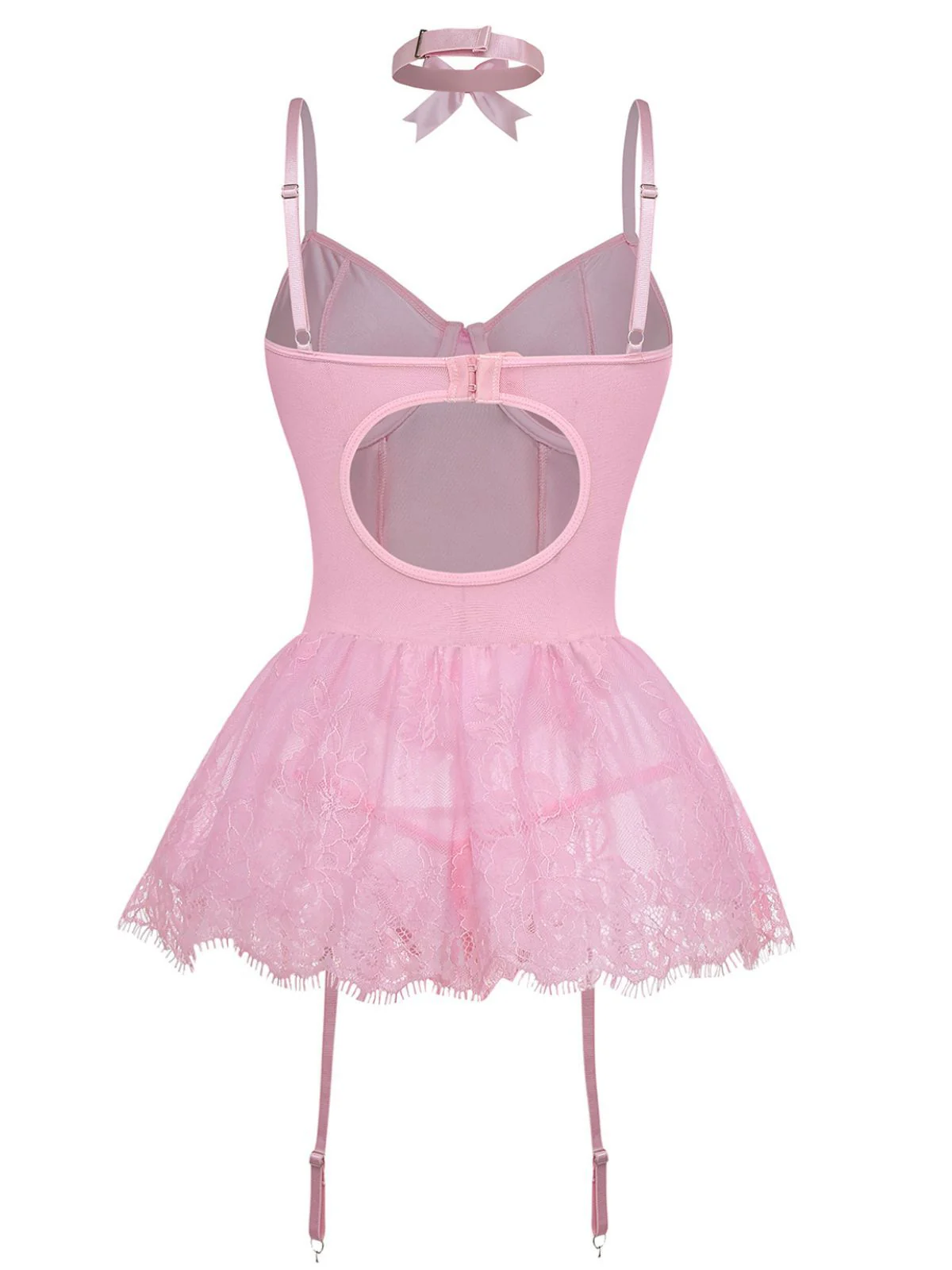 1960er Spitze Besetzt Korsett Bodysuit Set - Image 8