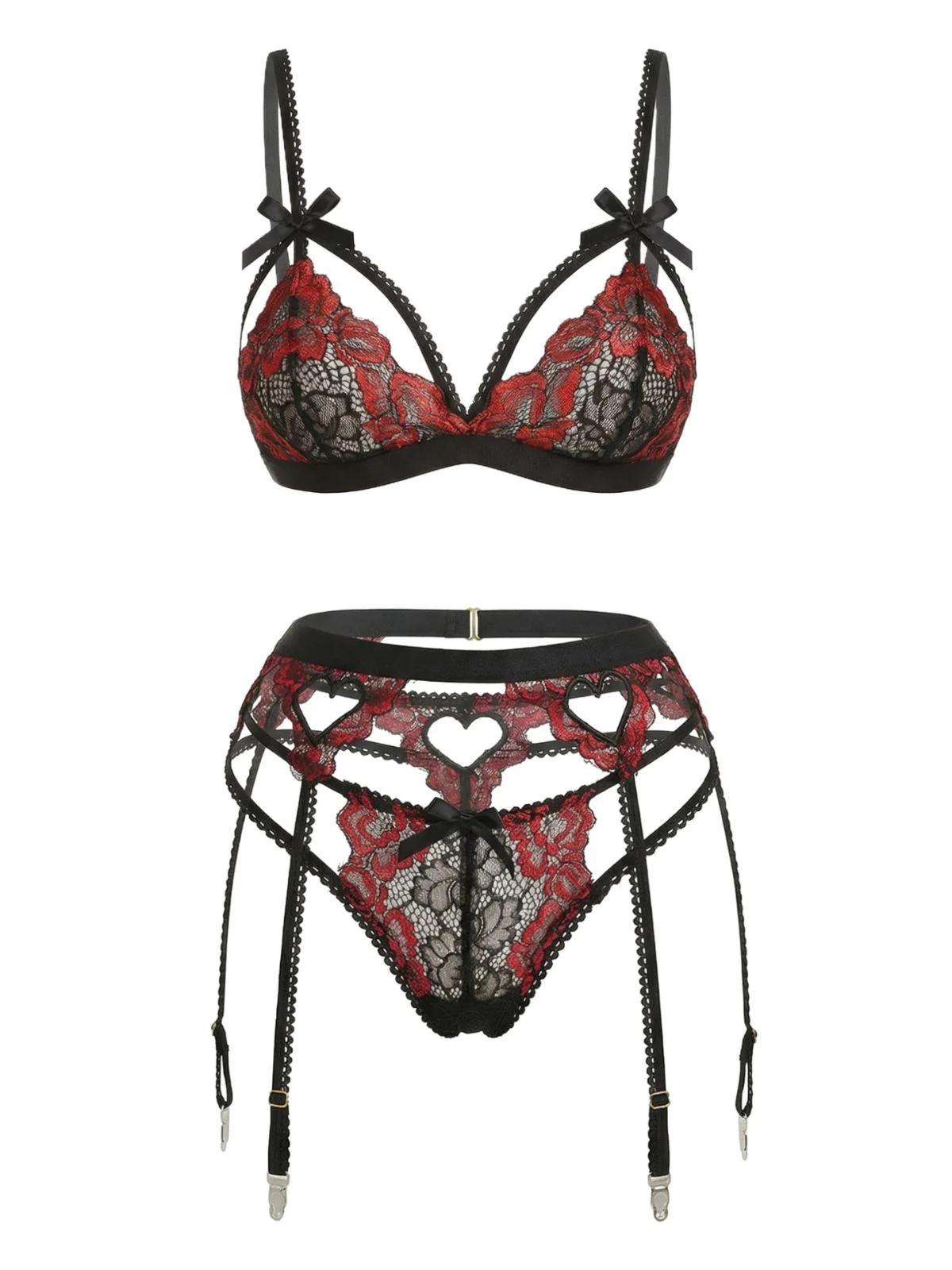 1960er Spitze Herz Design Dessous Set - Image 4