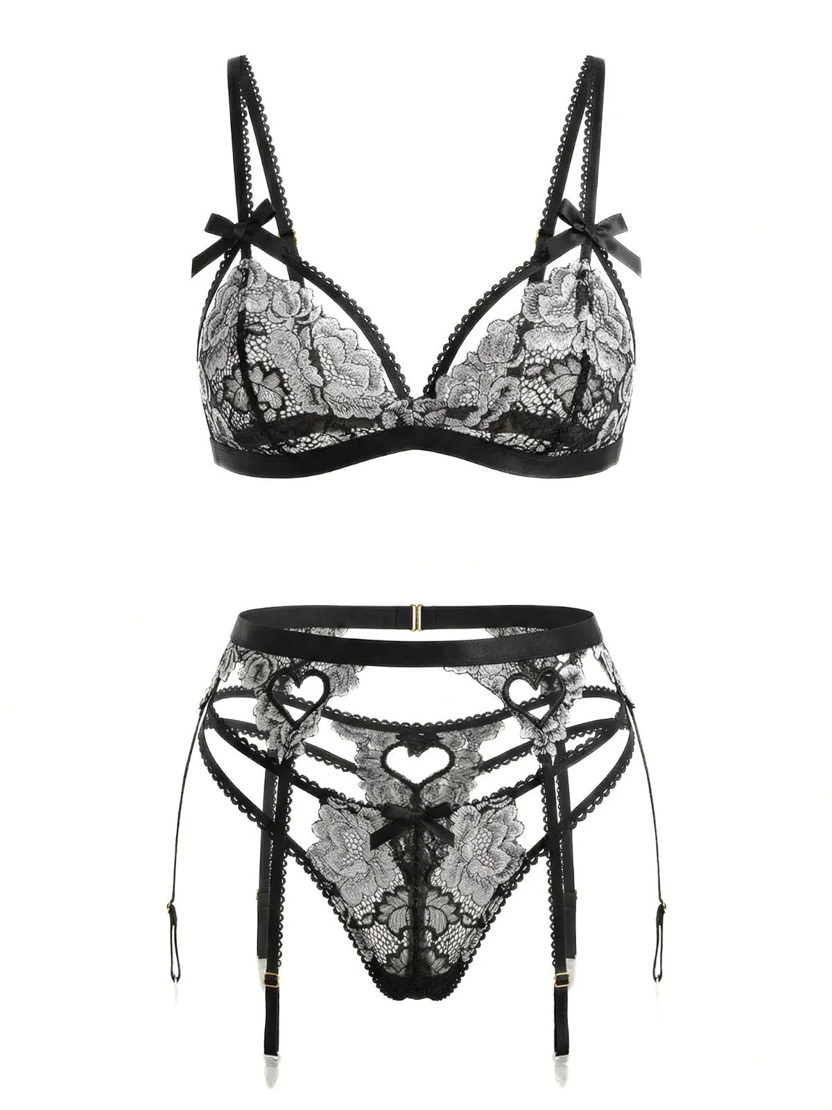 1960er Spitze Herz Design Dessous Set - Image 5