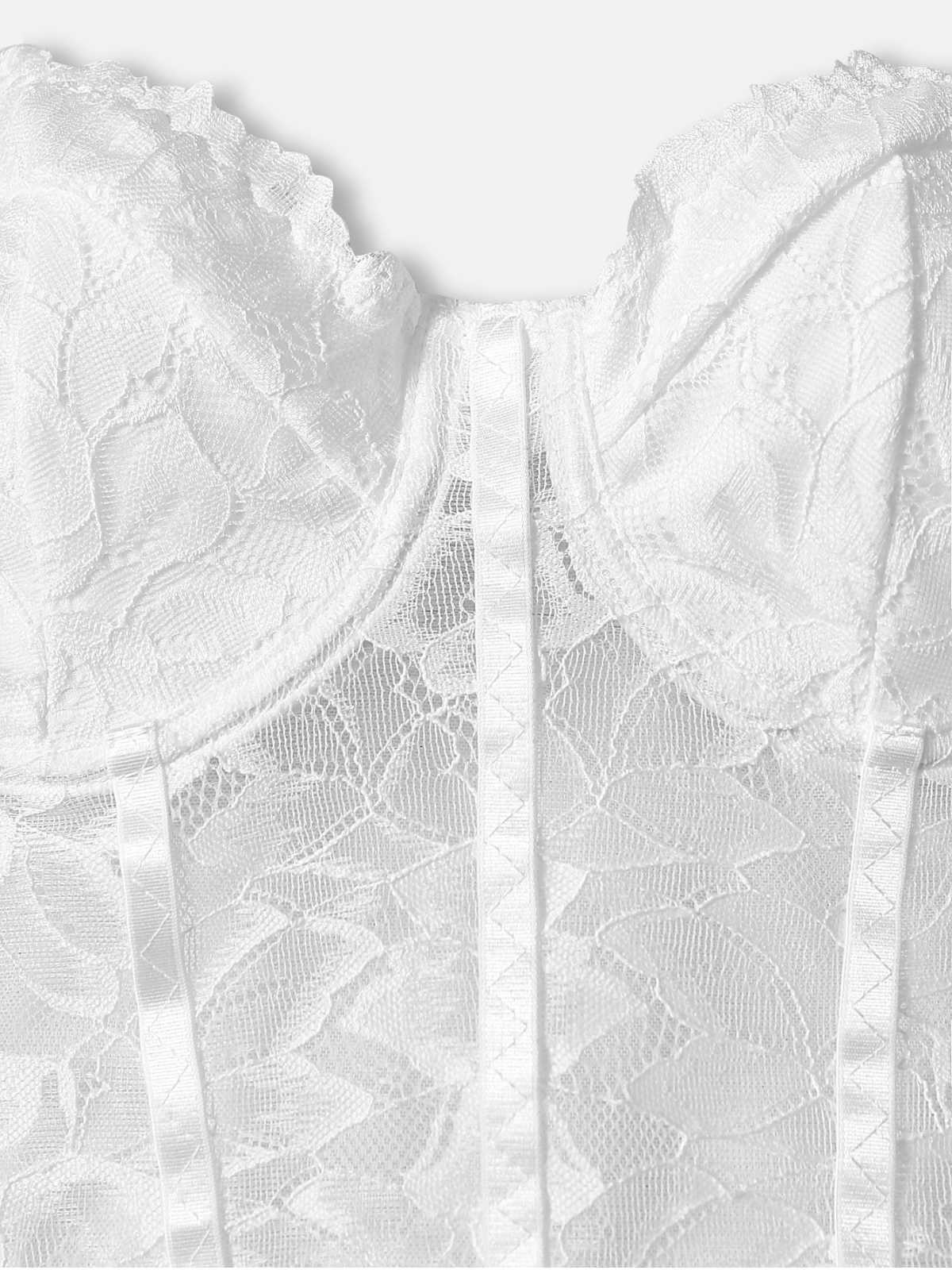 1960er Spitze Spaghetti Träger Korsett Bodysuit - Image 3