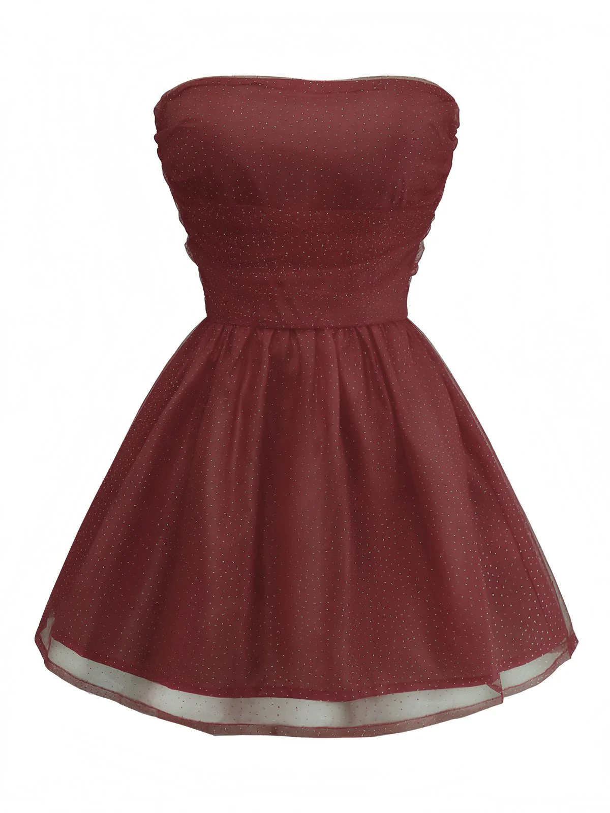1960er Trägerlos Glitzer Rückenbindung Tüll Kleid - Image 11