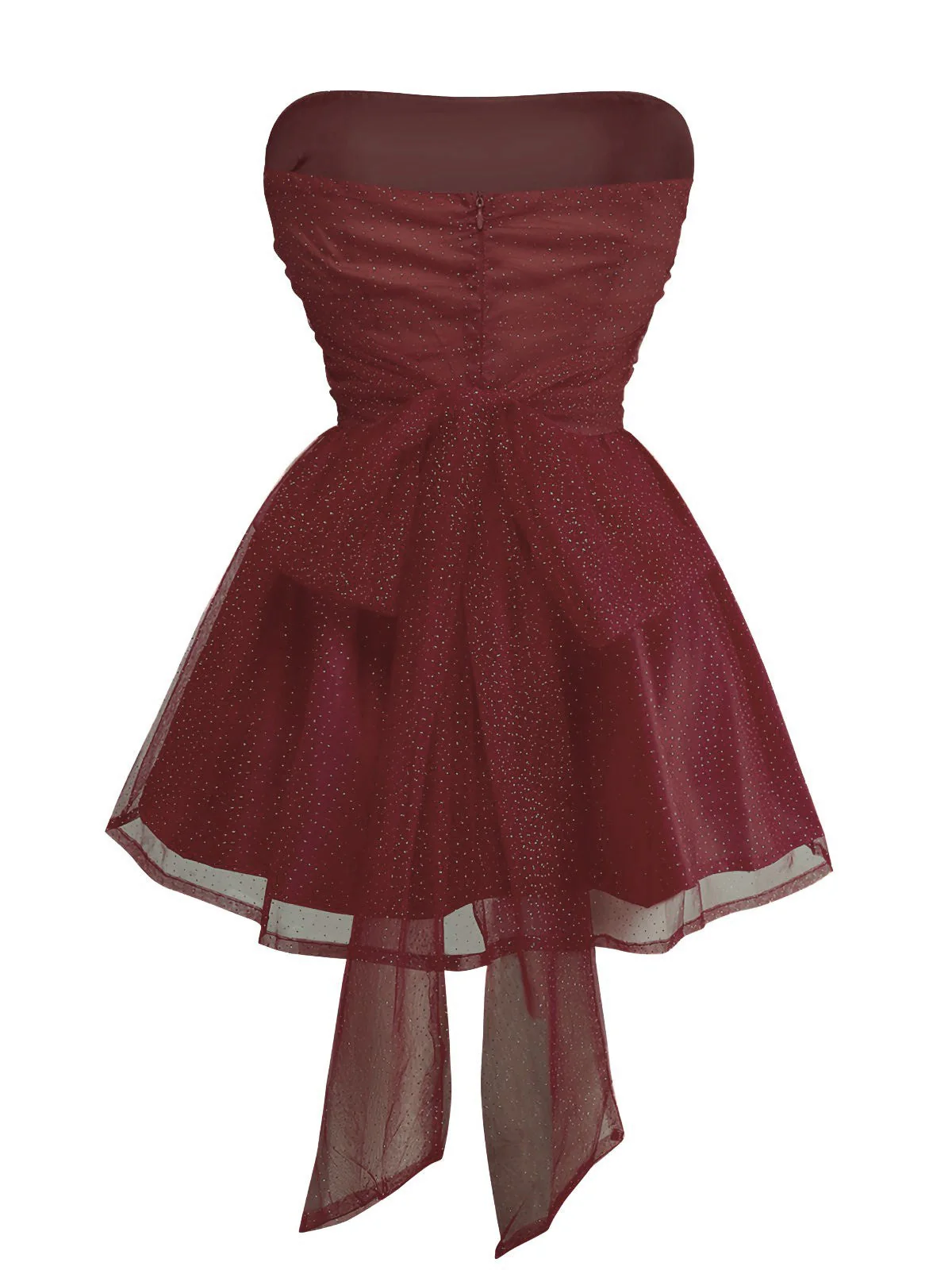 1960er Trägerlos Glitzer Rückenbindung Tüll Kleid - Image 12