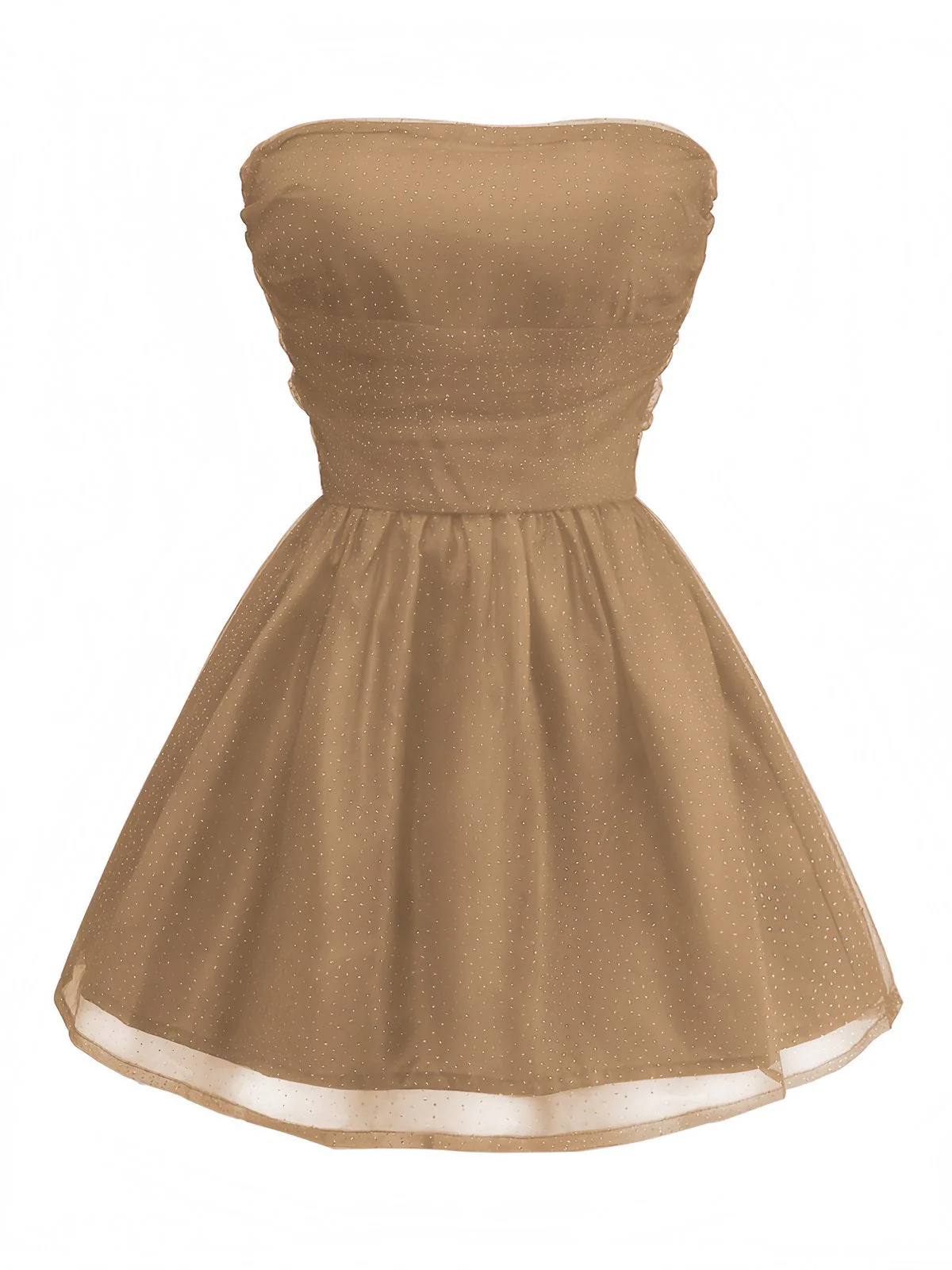 1960er Trägerlos Glitzer Rückenbindung Tüll Kleid - Image 13