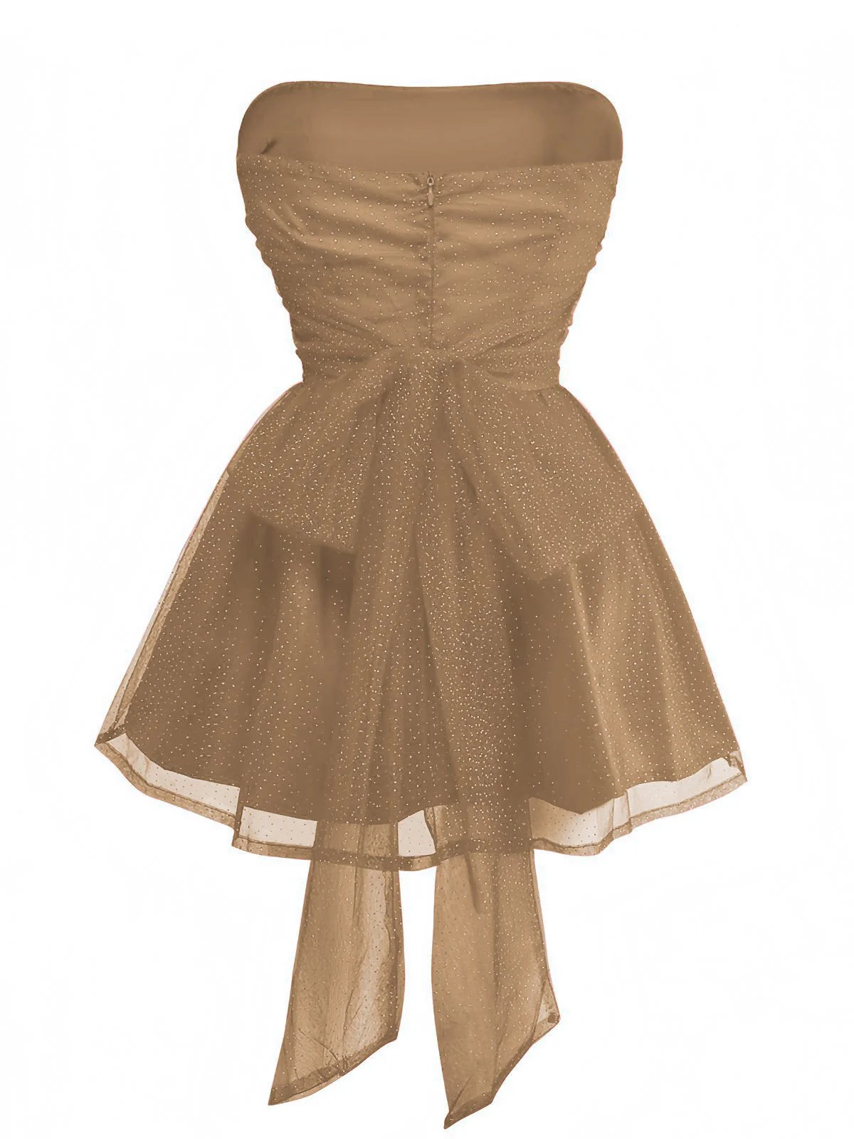 1960er Trägerlos Glitzer Rückenbindung Tüll Kleid - Image 14