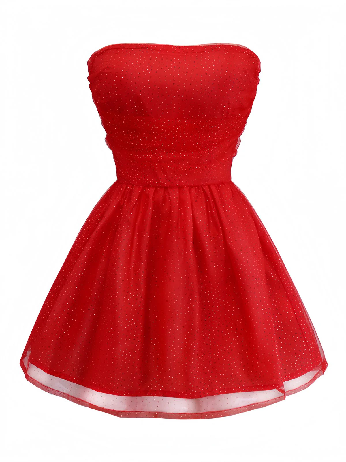 1960er Trägerlos Glitzer Rückenbindung Tüll Kleid - Image 2