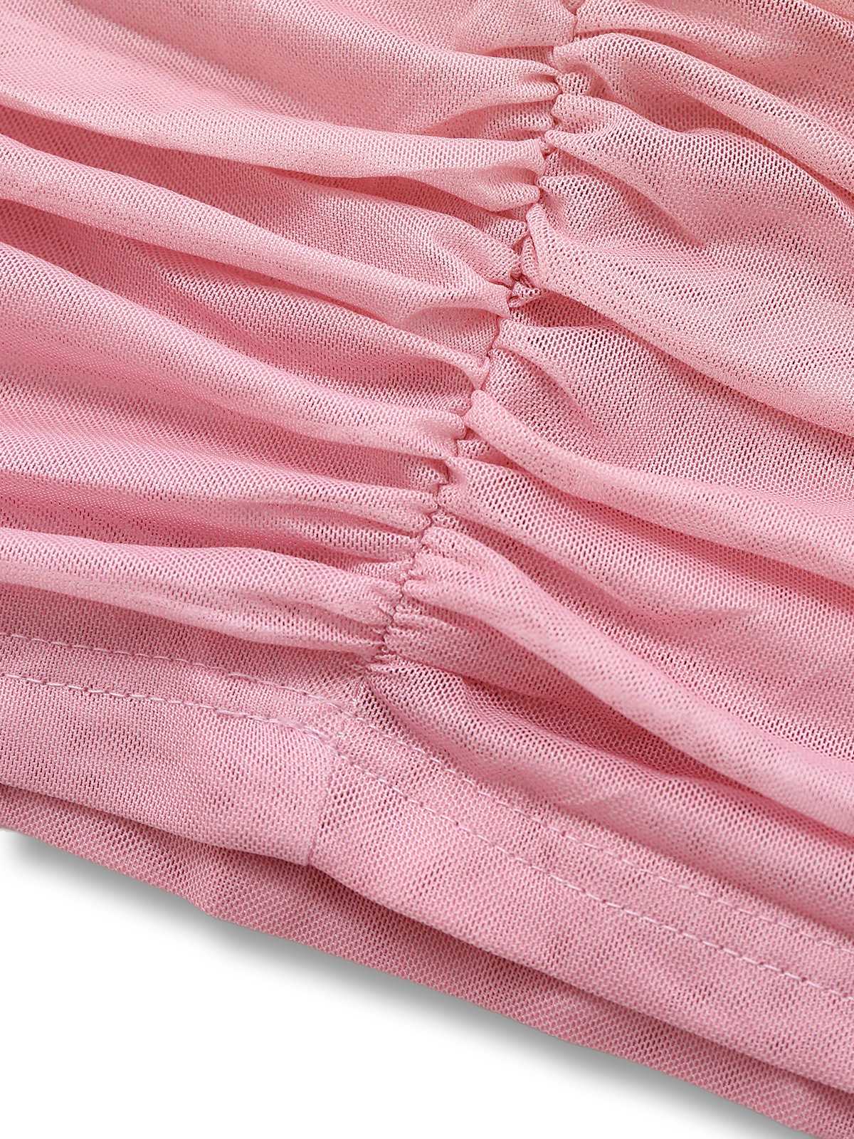 1960er Trägerlos Gradient Gerüschtes Enges Kleid Mit Schal - Image 5