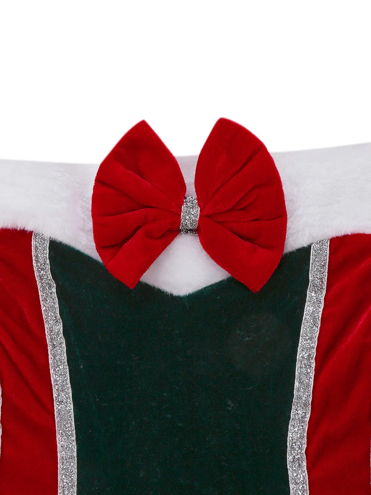 1960er Trägerlos Samt Weihnachten Pelzbesatz Bogen Kleid Set - Image 4