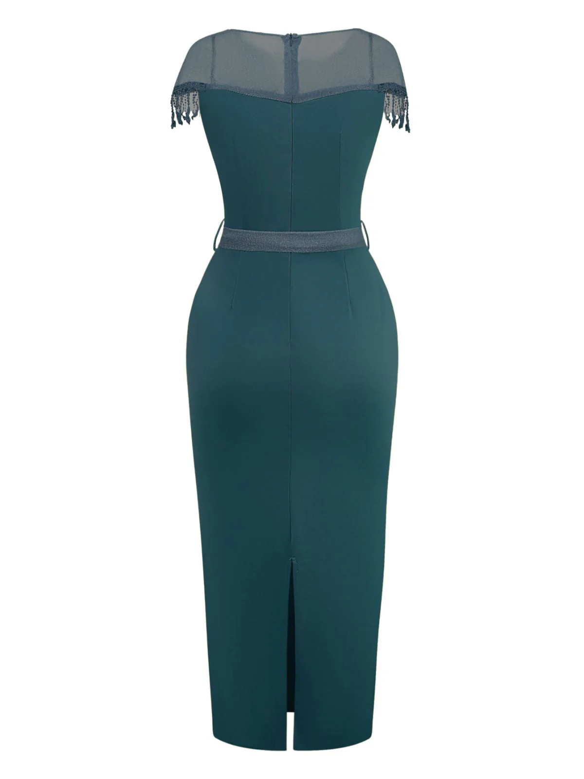 1960er Transparente Fransen Gürtel Enges Kleid - Image 2