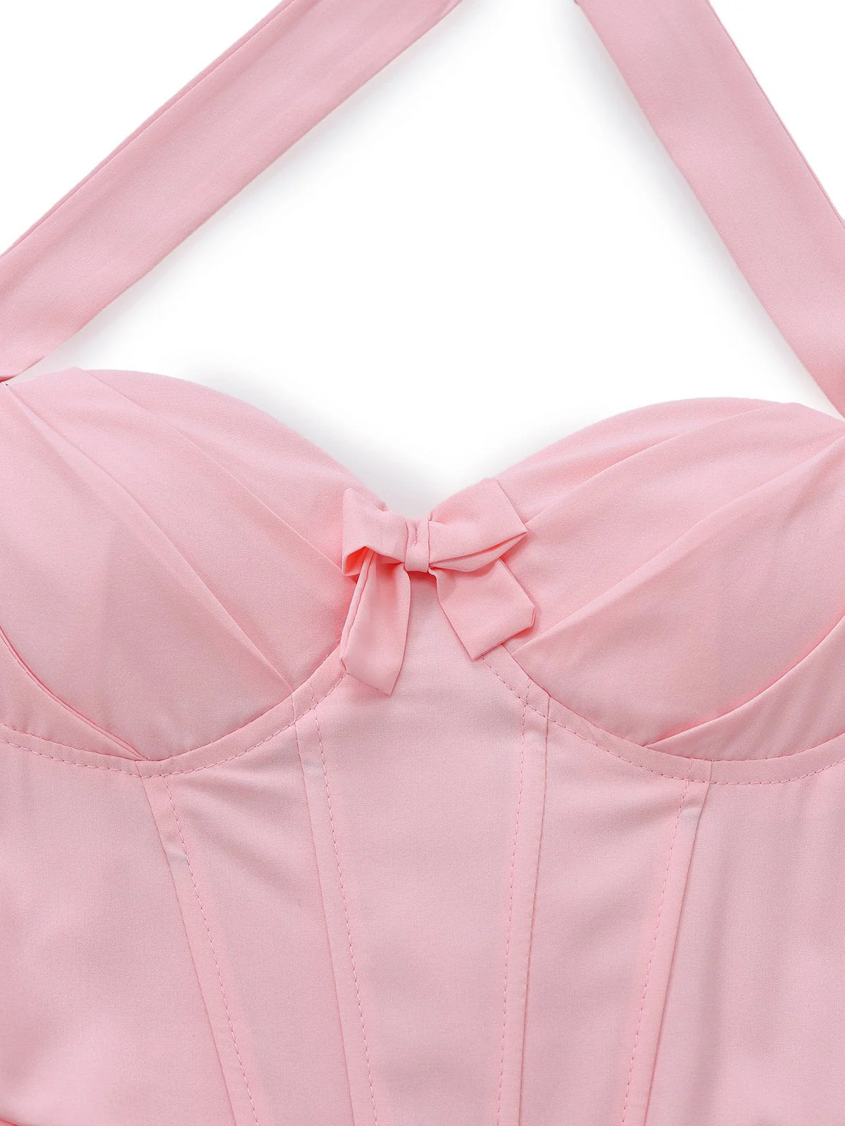 1960er Uni Halter Bindeband Fischgräten Tutu Kleid - Image 4