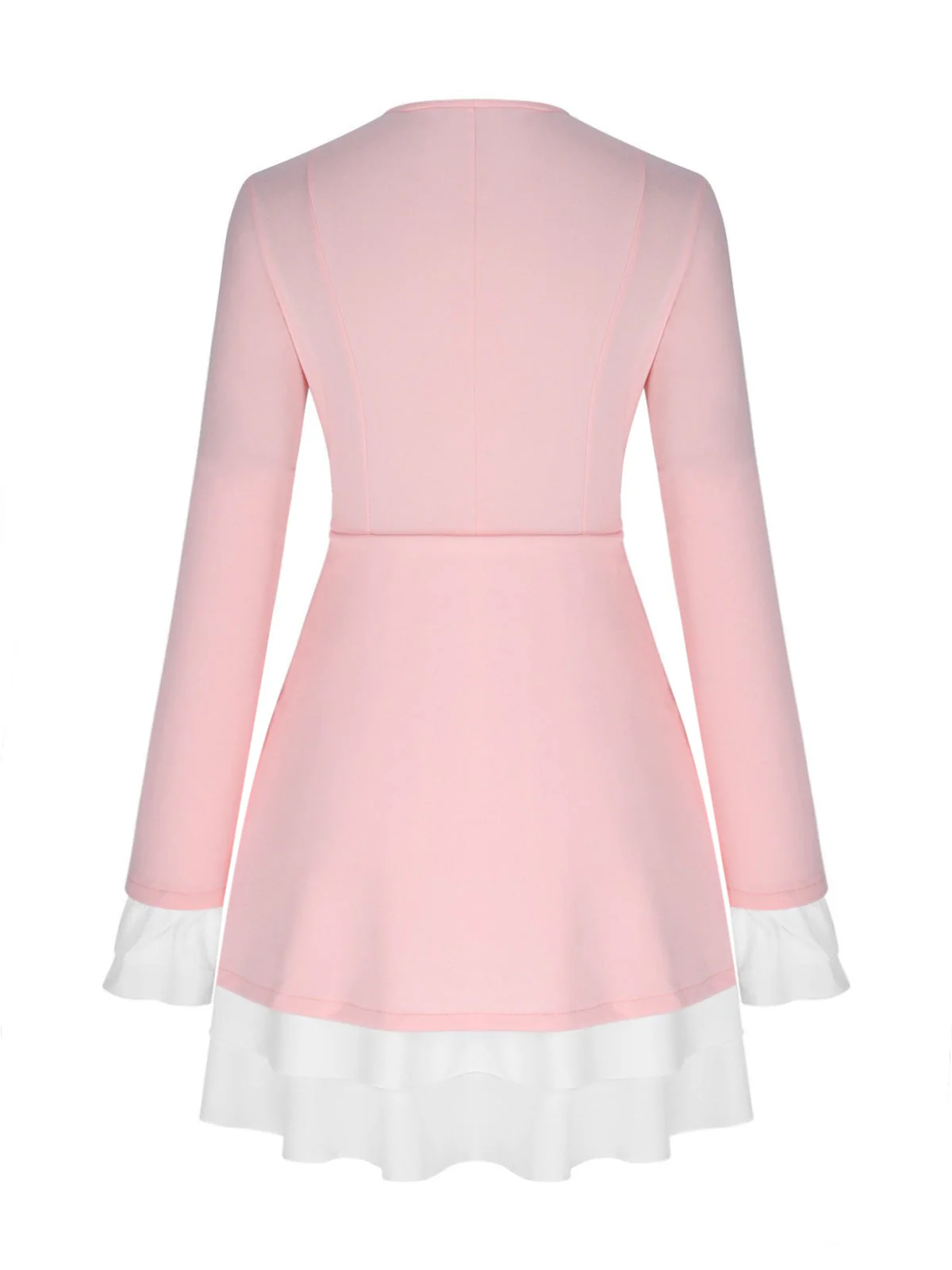 1960er V-Ausschnitt Lagen Rüschenmanschetten Kleid - Image 2