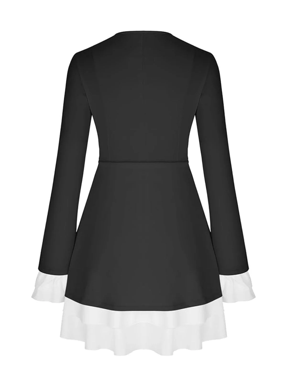 1960er V-Ausschnitt Lagen Rüschenmanschetten Kleid - Image 6