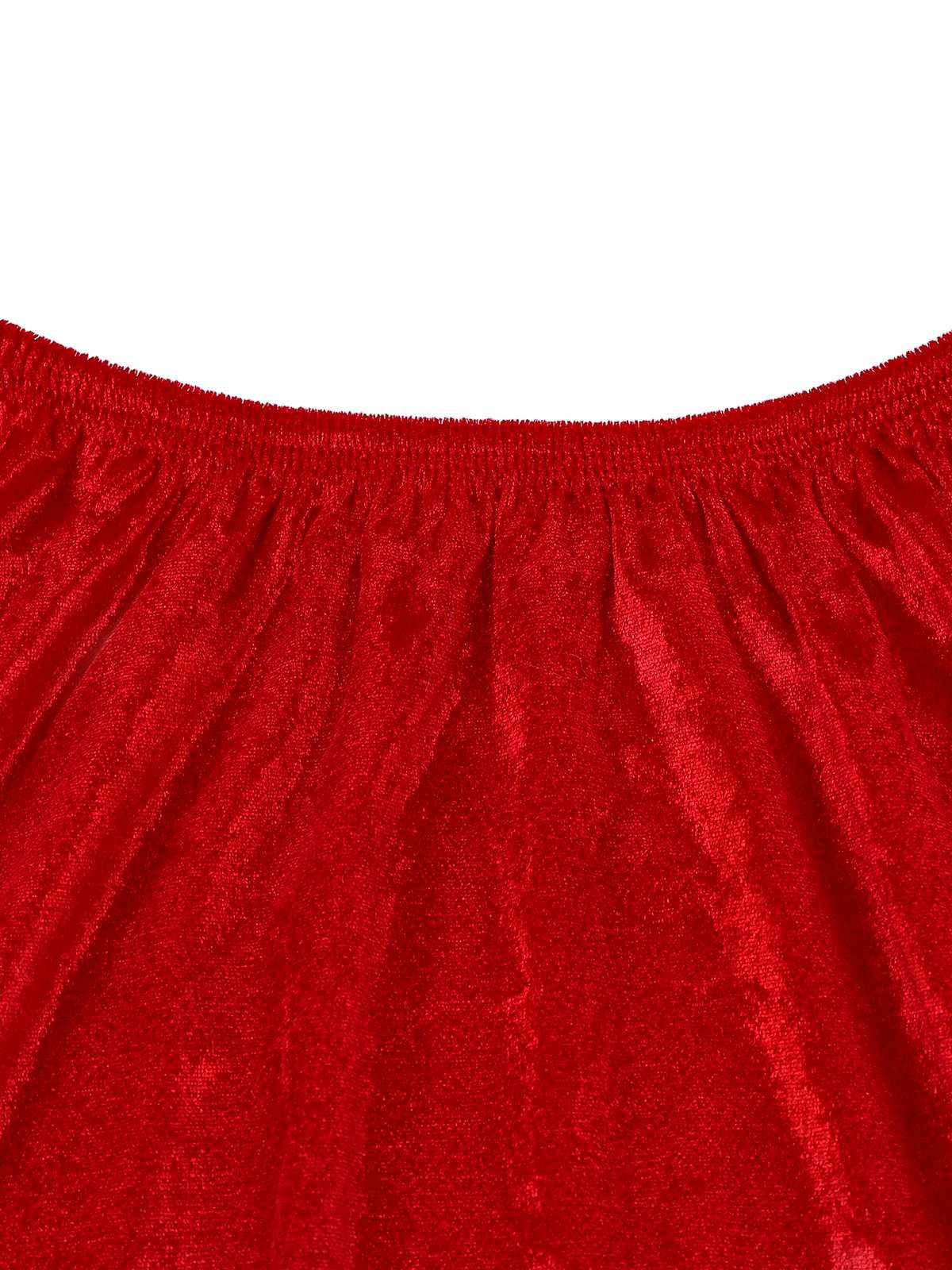 1960er Weihnachten Grün V-Ausschnitt Top & Rot Pelzbesatz Rock - Image 7