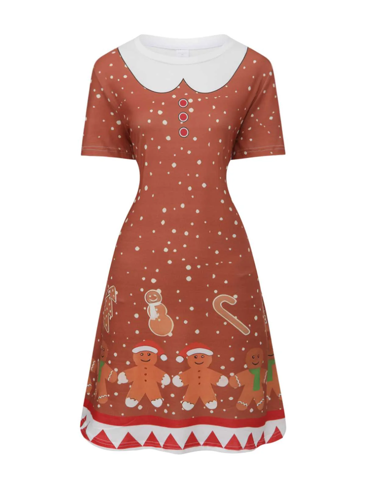 1960er Weihnachten Lebkuchenmann A-Linie Kleid - Image 2