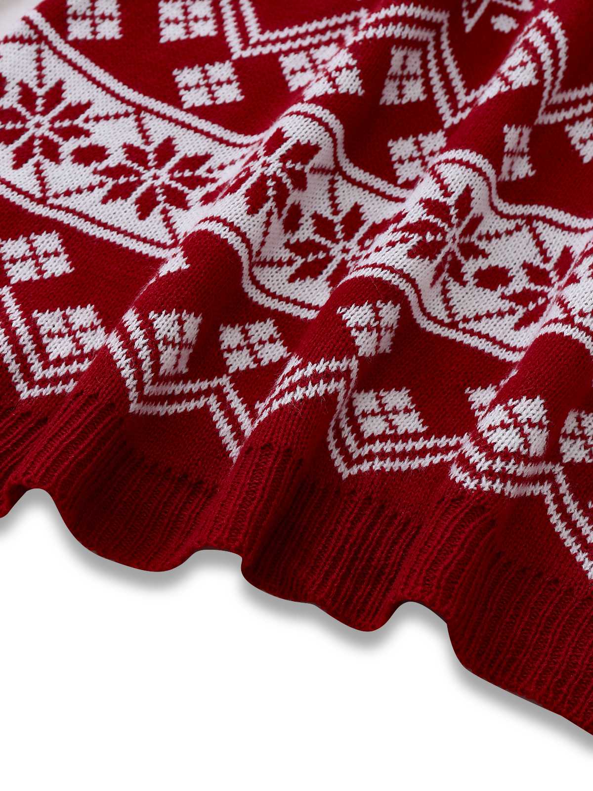 1960er Weihnachten Reindeer Schneeflocke Jacquard Stricken Kleid - Image 6