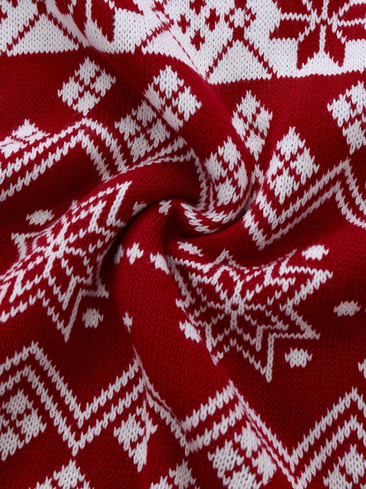 1960er Weihnachten Reindeer Schneeflocke Jacquard Stricken Kleid - Image 7