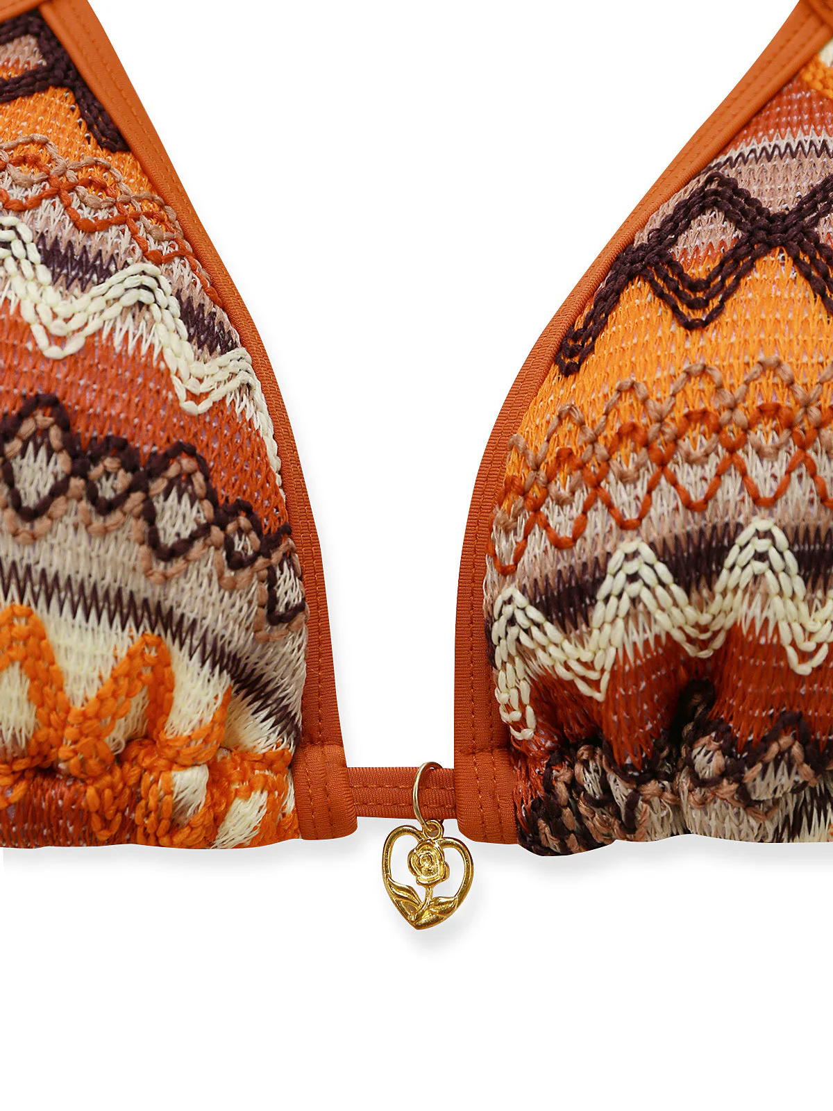 1970er Boho Geometrisch Stricken Halter Bikini Set - Image 5