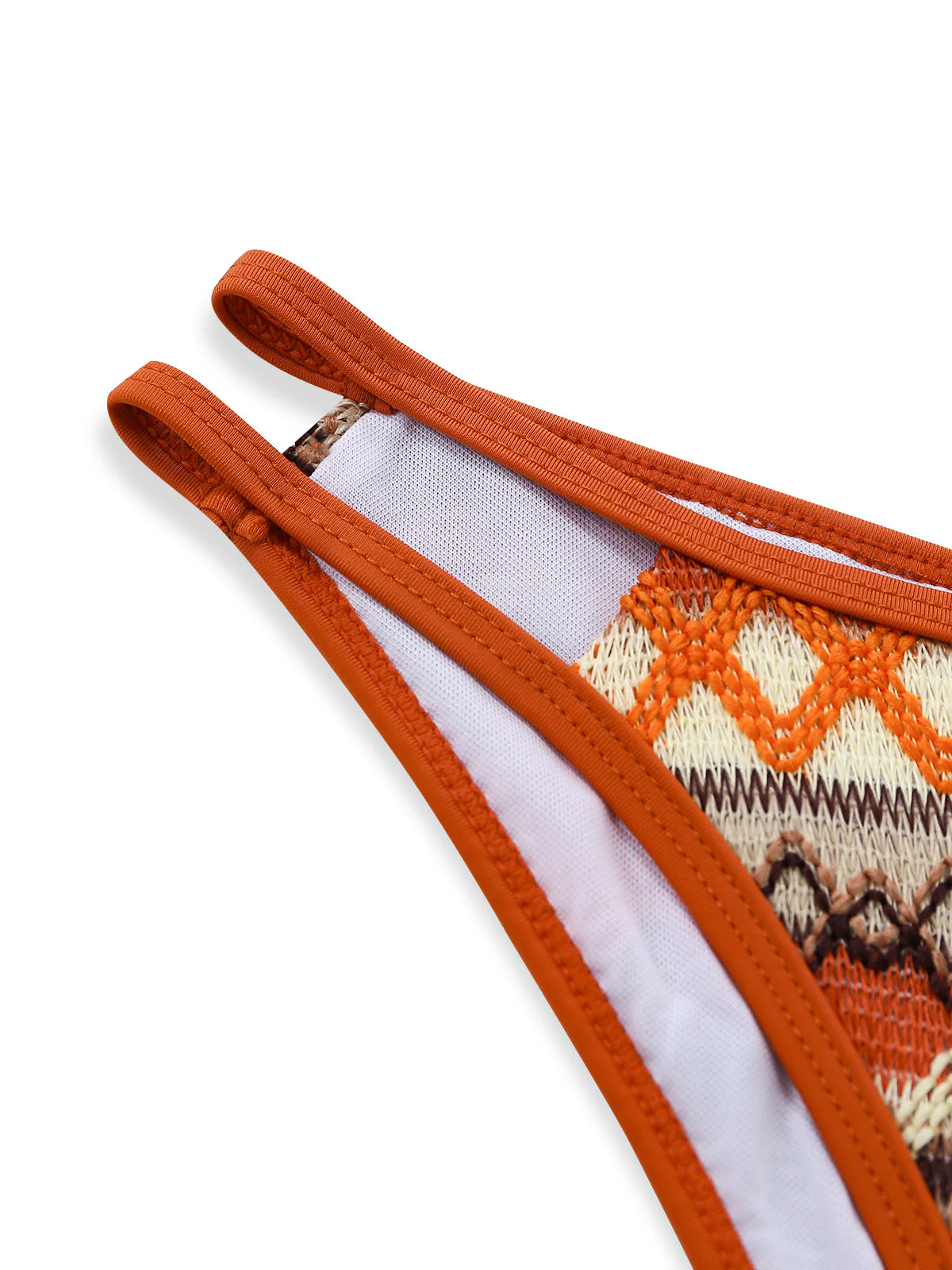 1970er Boho Geometrisch Stricken Halter Bikini Set - Image 6