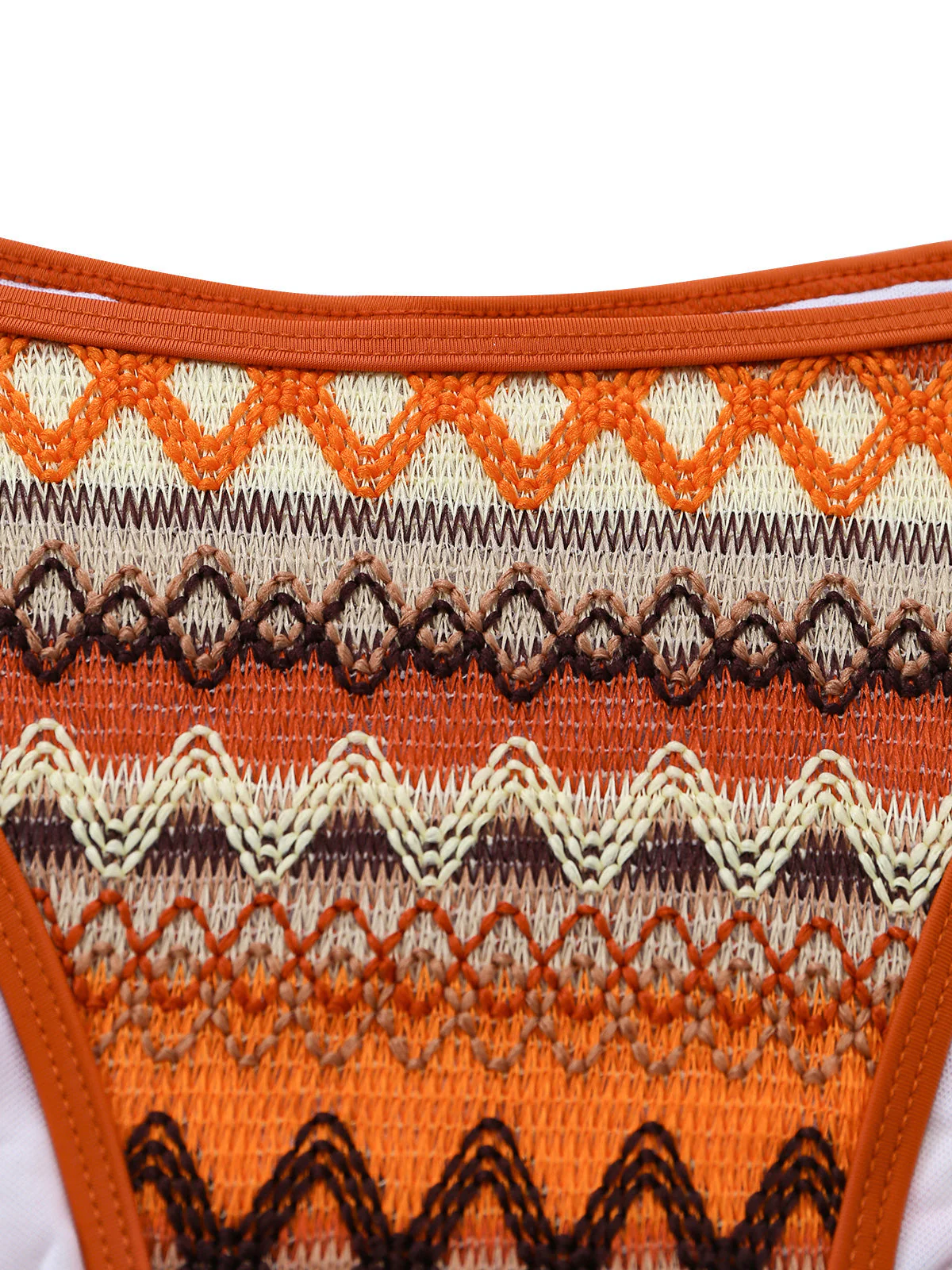 1970er Boho Geometrisch Stricken Halter Bikini Set - Image 7