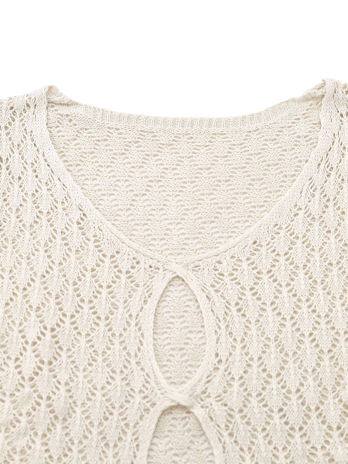 1970er Boho Häkel Durchbrochen Cover-Up - Image 4