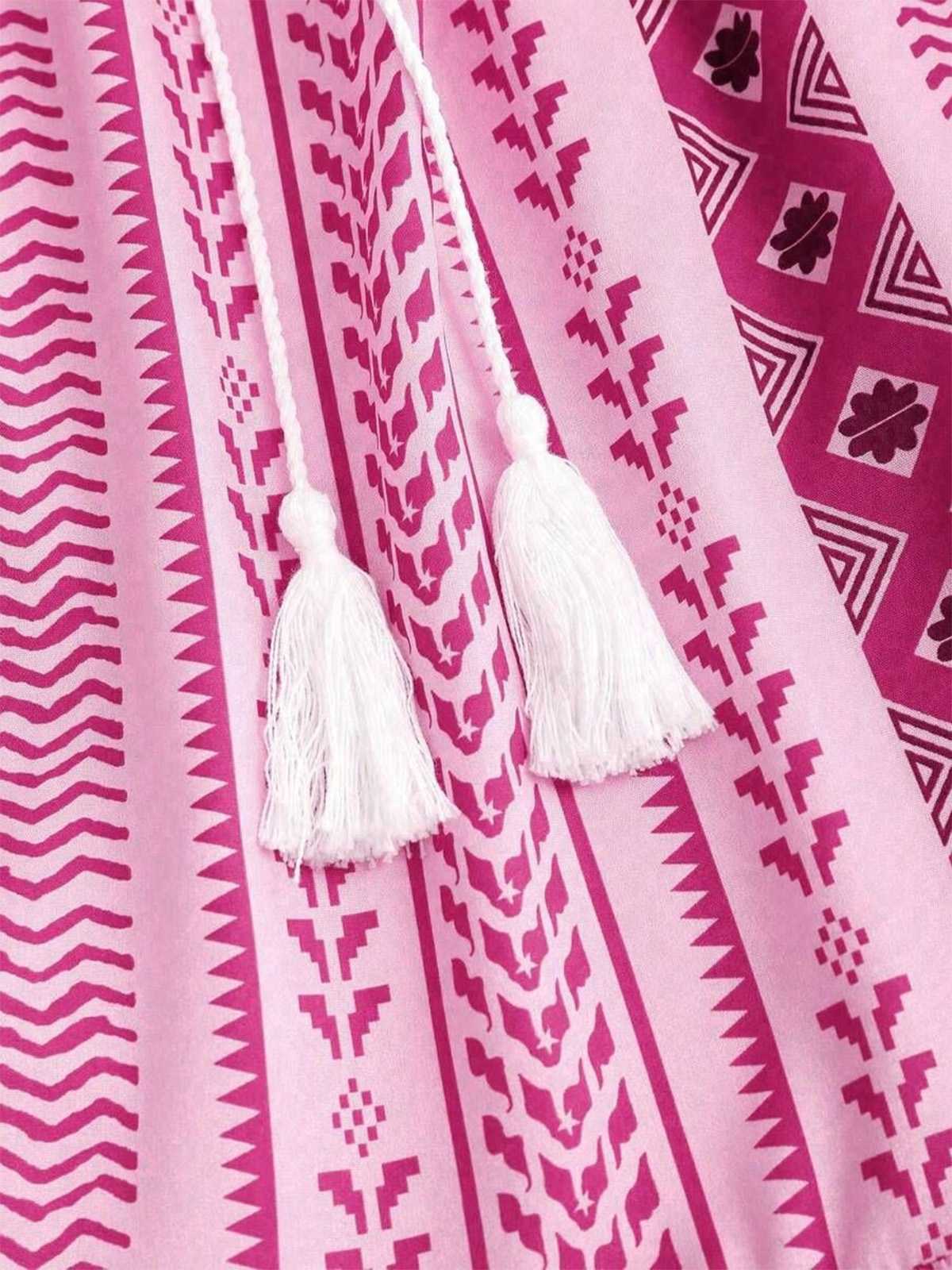 1970er Boho Halter Ethnisch Drucken Kleid - Image 3