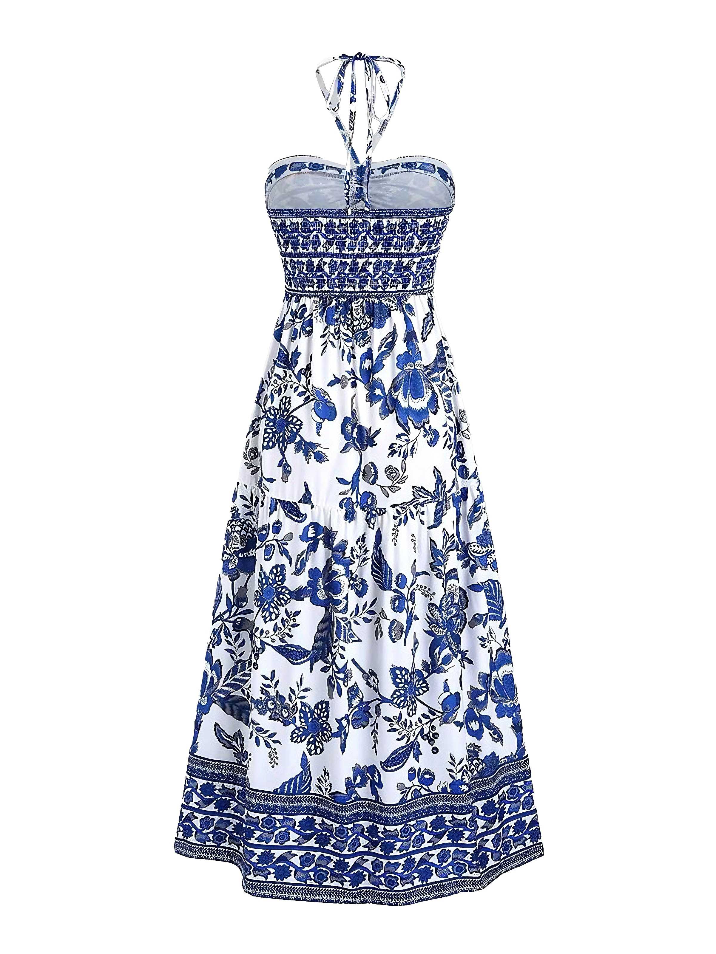 1970er Boho Halter Ethnisch Drucken Kleid - Image 5