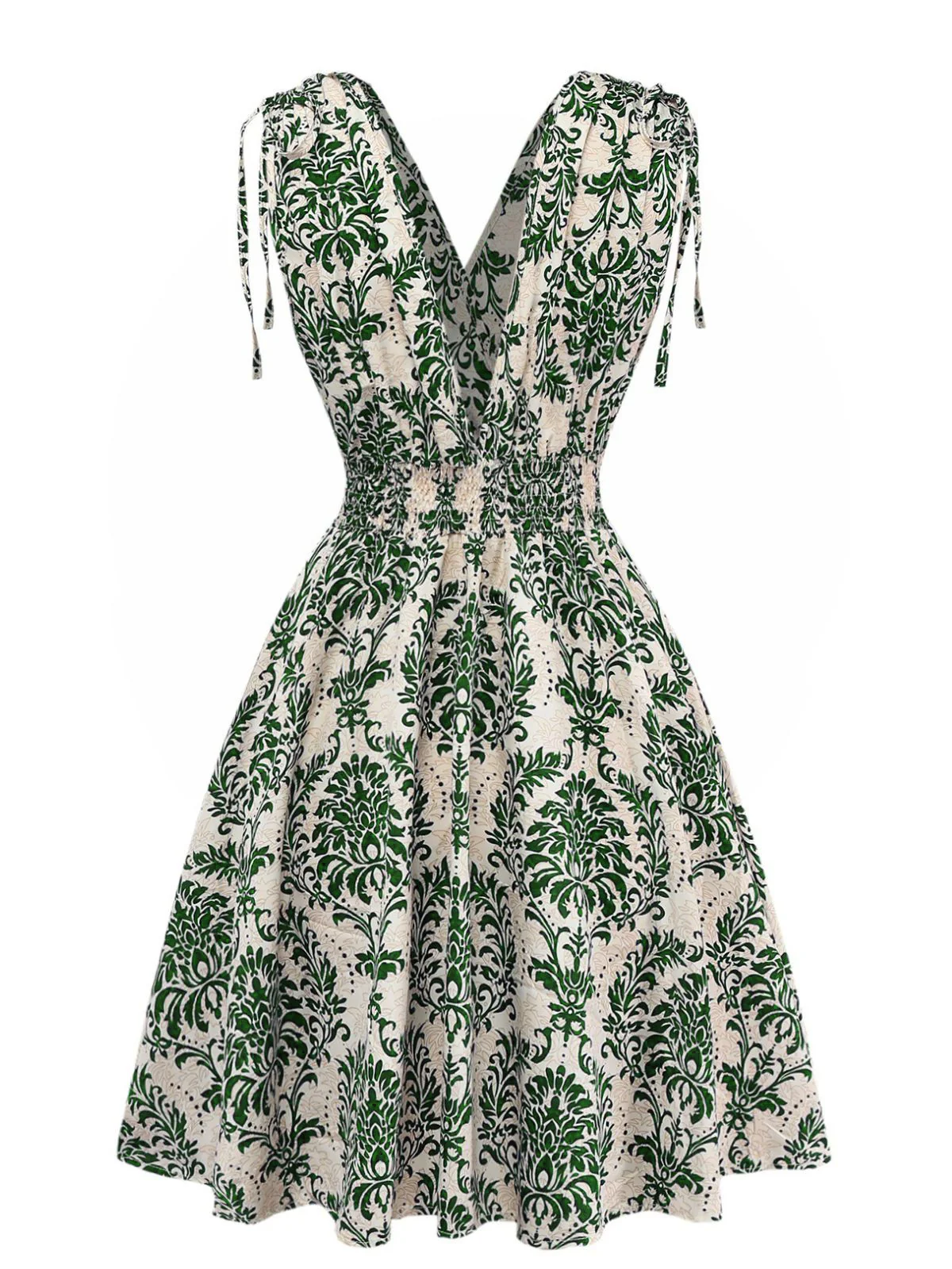 1970er Boho Schnürung V-Ausschnitt Kleid - Image 2