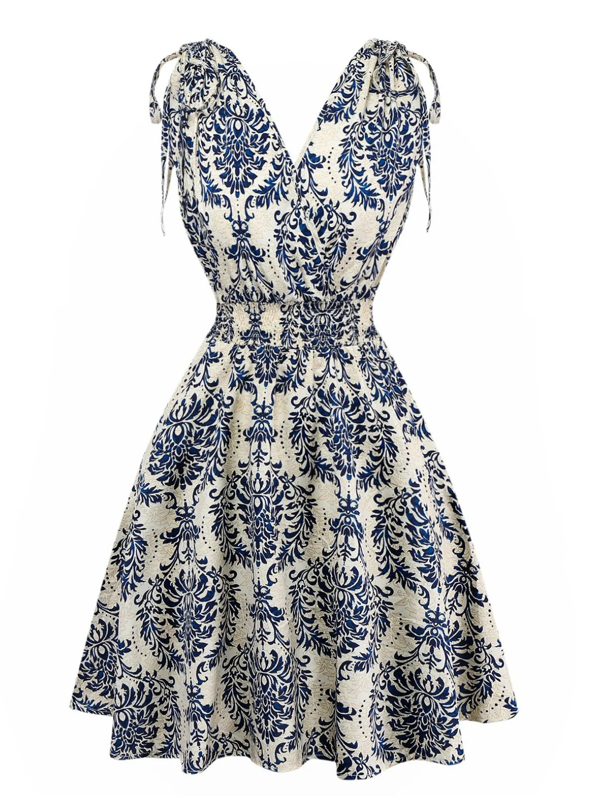 1970er Boho Schnürung V-Ausschnitt Kleid - Image 3
