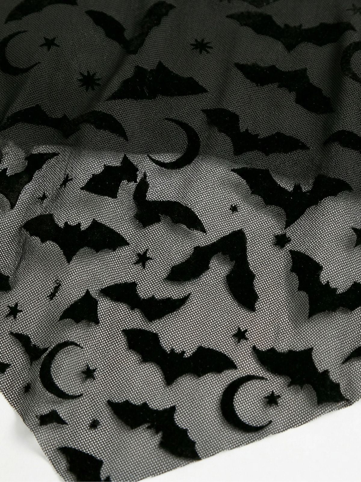 1970er Gothic Netz Streifen Fledermaus-Print Tankini Set - Image 4