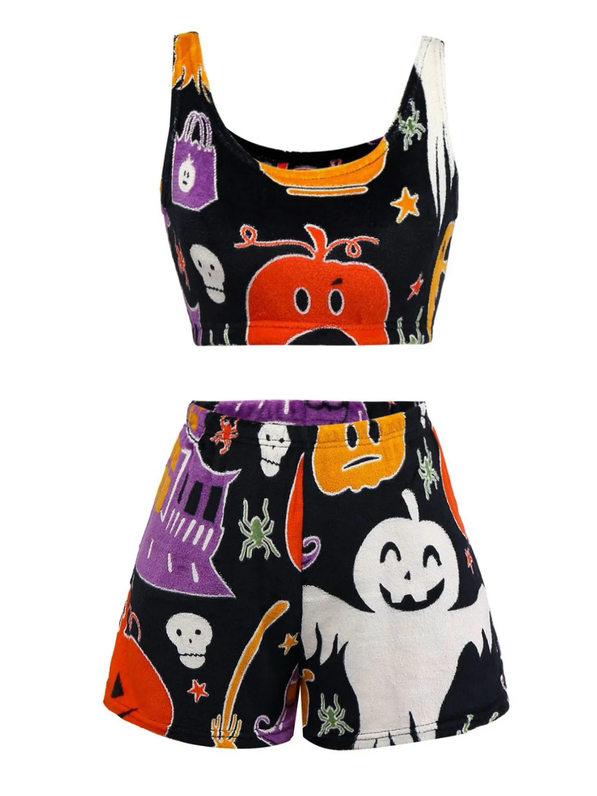 1970er Halloween Flanell Graffiti Glow-in-the-Dark Pyjama - Image 2