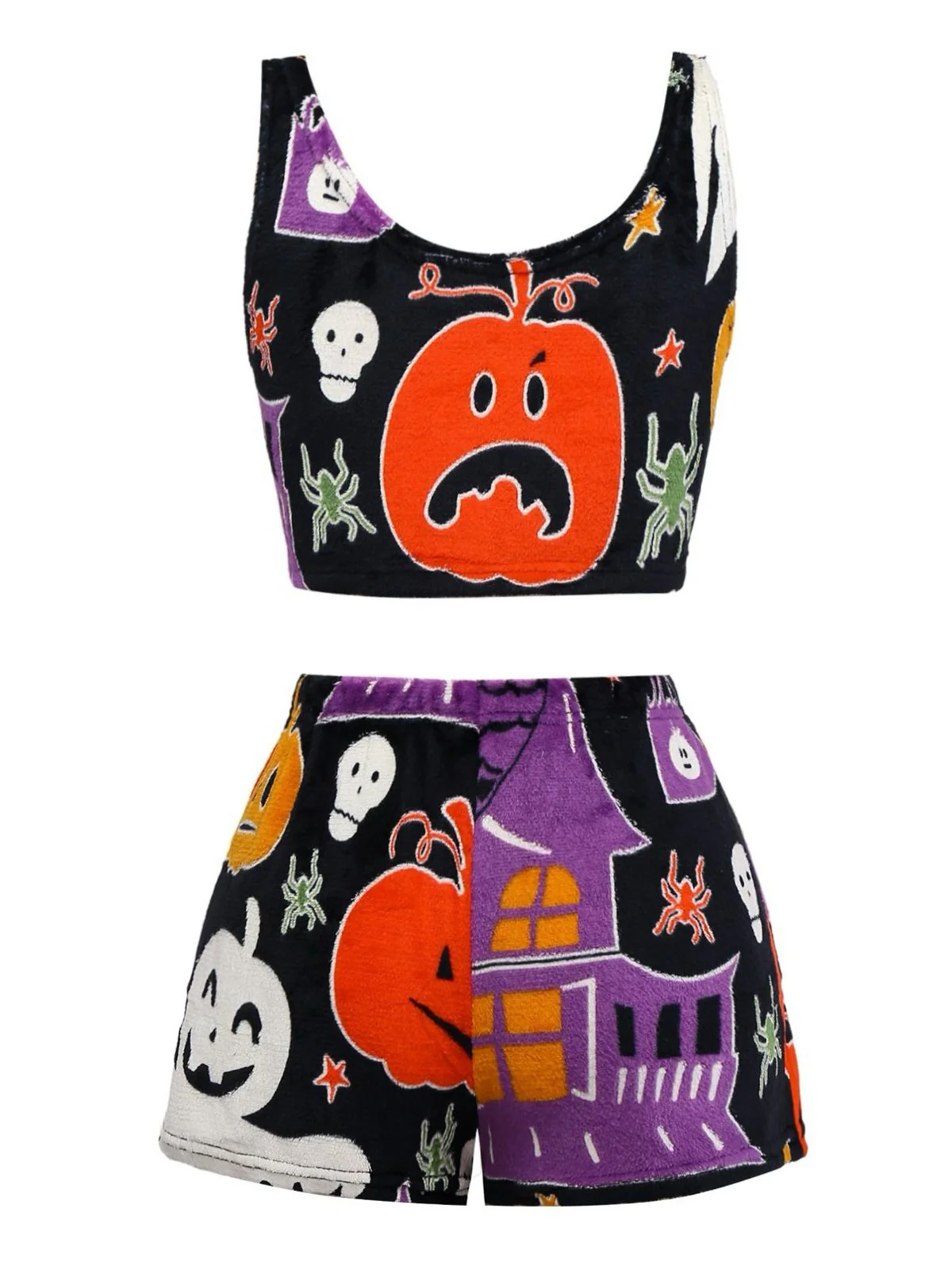 1970er Halloween Flanell Graffiti Glow-in-the-Dark Pyjama - Image 5