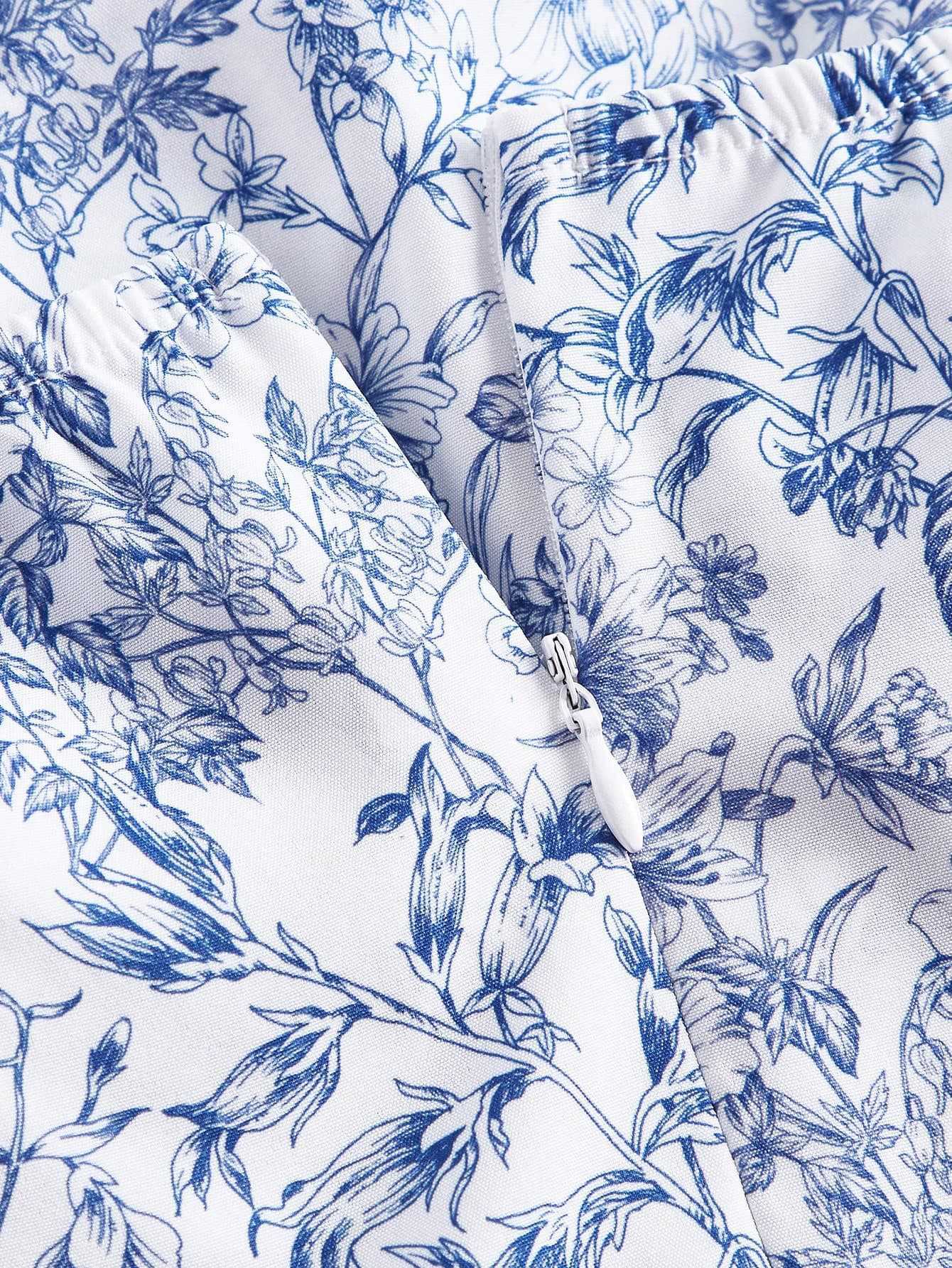 1970er Halter Abgestuft Rüschen Blumen Kleid - Image 3