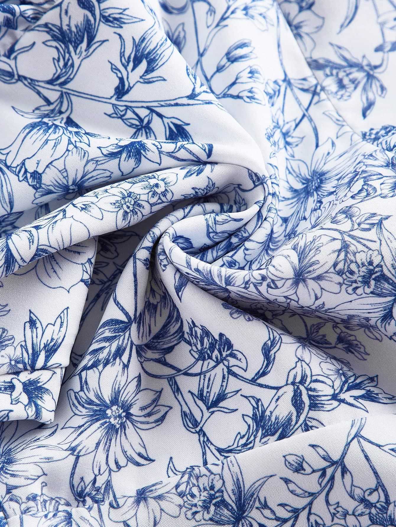 1970er Halter Abgestuft Rüschen Blumen Kleid - Image 4