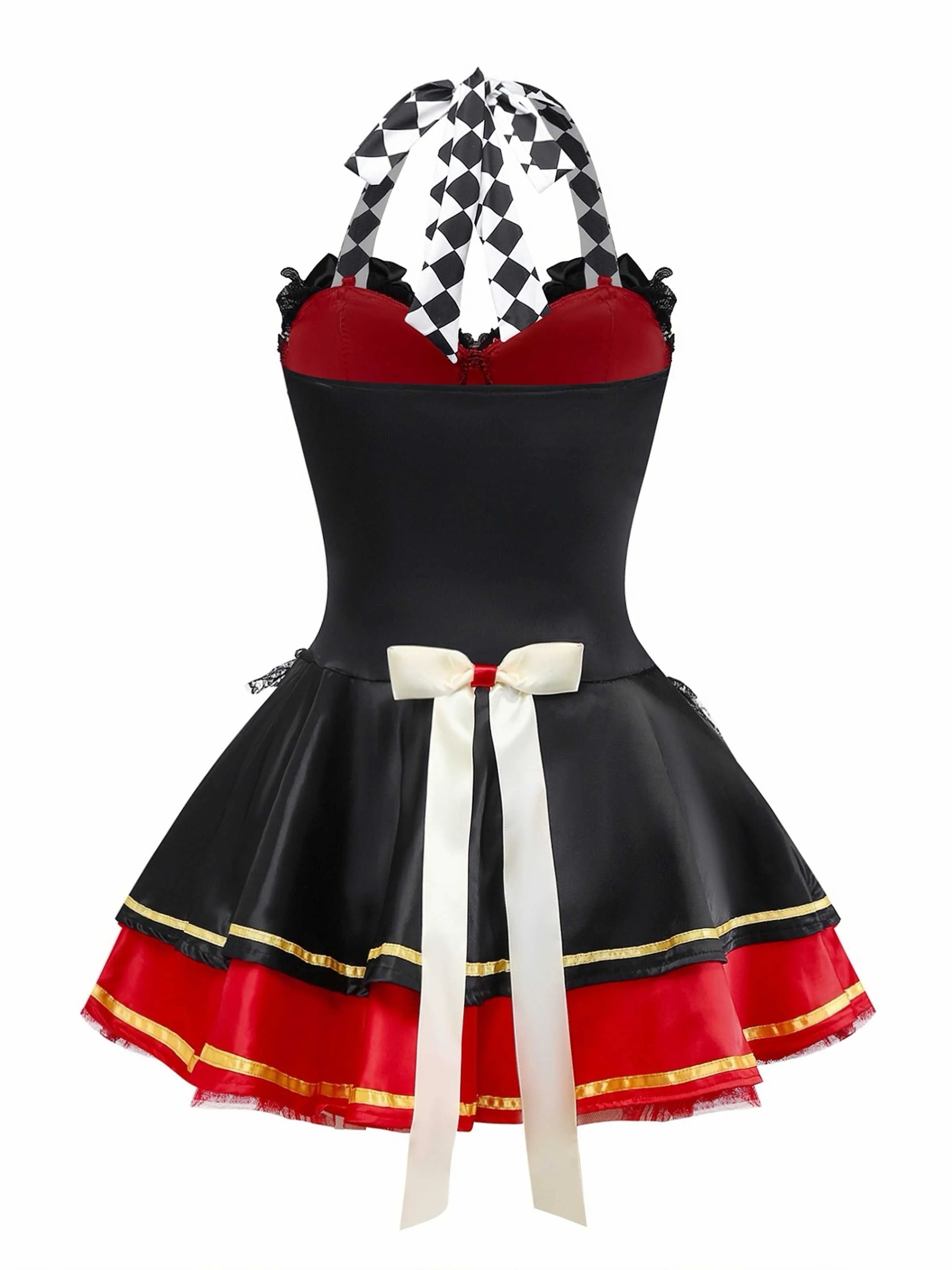 1970er Halter Halloween Queen Of Hearts Pailletten Kostüm - Image 2