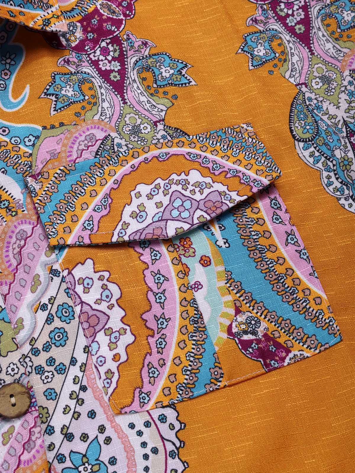1970er Hemdkragen Paisley Drucken Gürtel Romper - Image 3