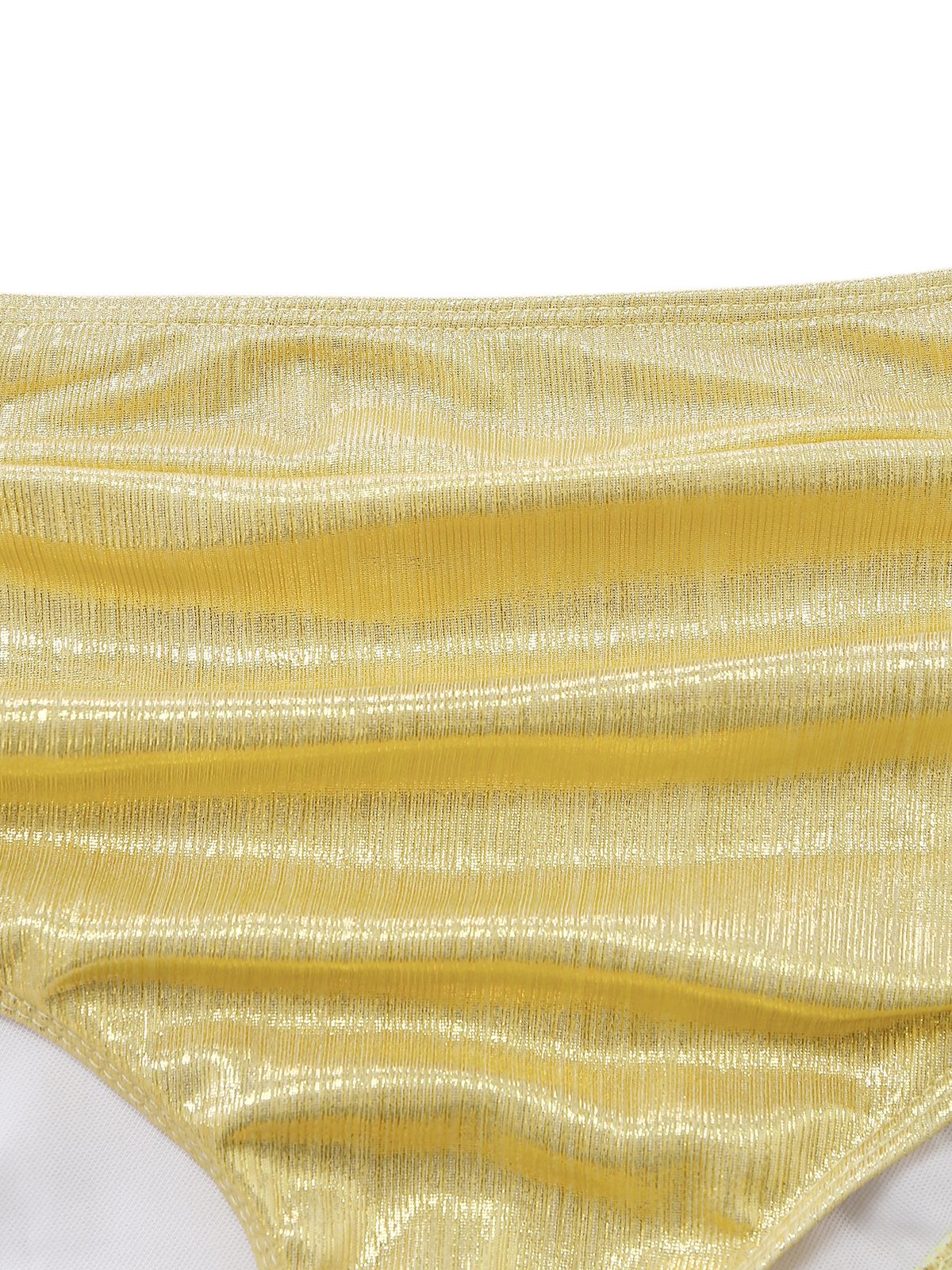 1970er Hochtailliert Metallic Schimmer Bikini Set - Image 7