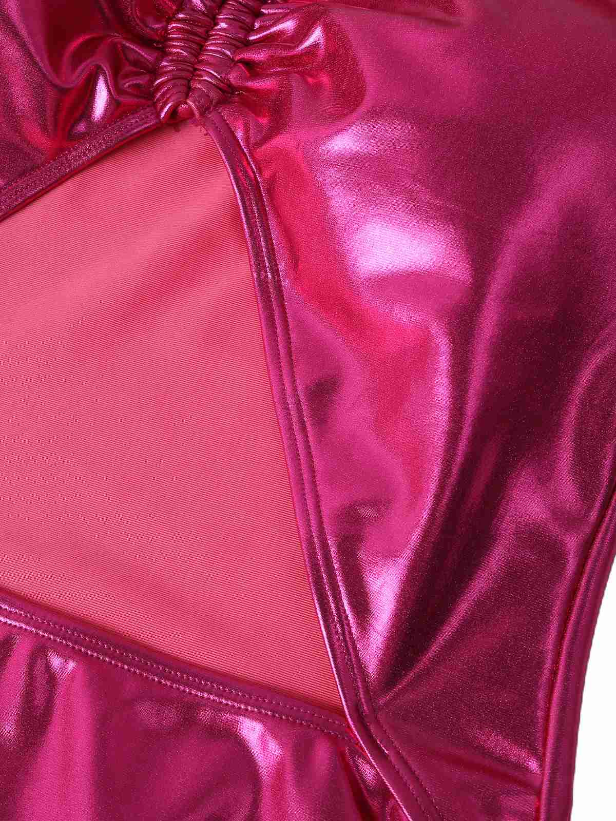 1970er Metallic Halter Ausschnitt Einteiliger Badeanzug - Image 6