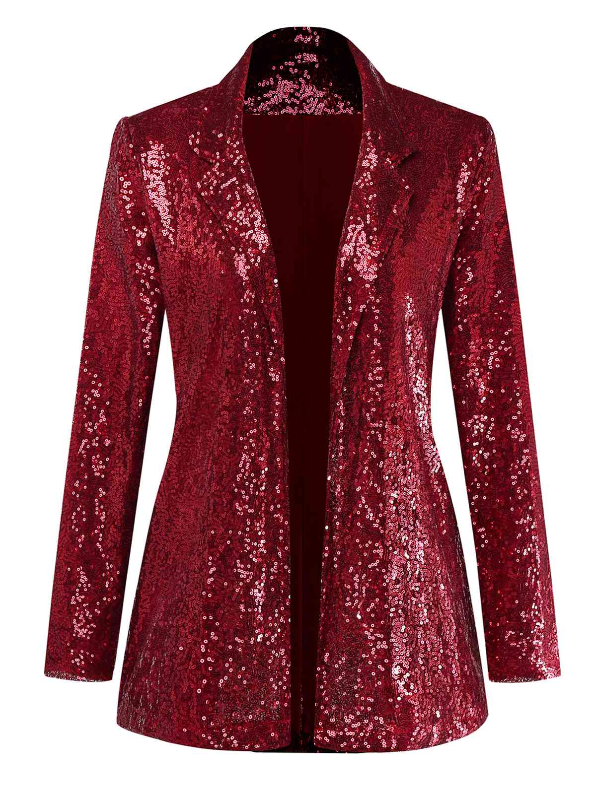 1970er Pailletten Revers Lange Ärmel Jacke