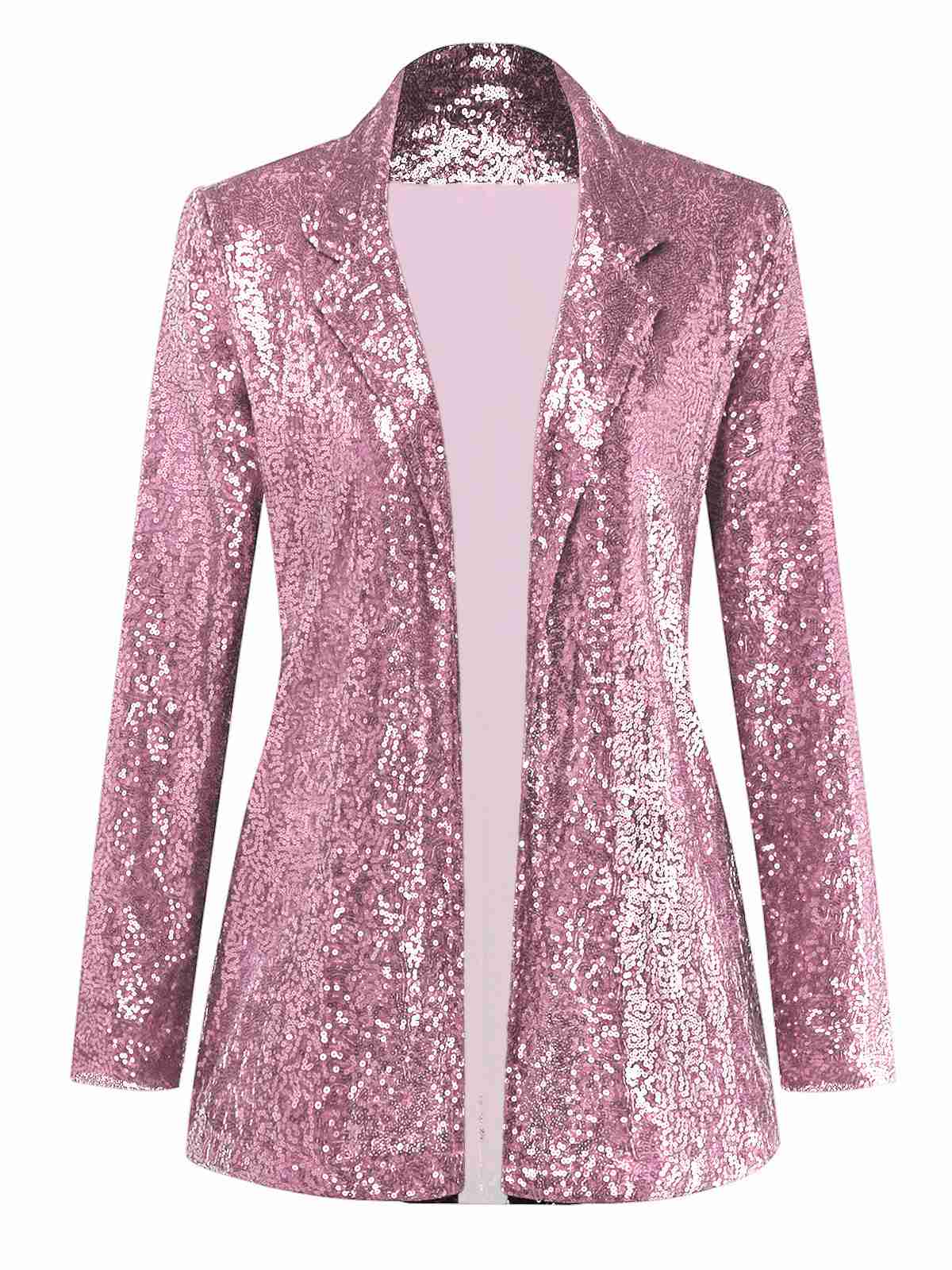 1970er Pailletten Revers Lange Ärmel Jacke - Image 11